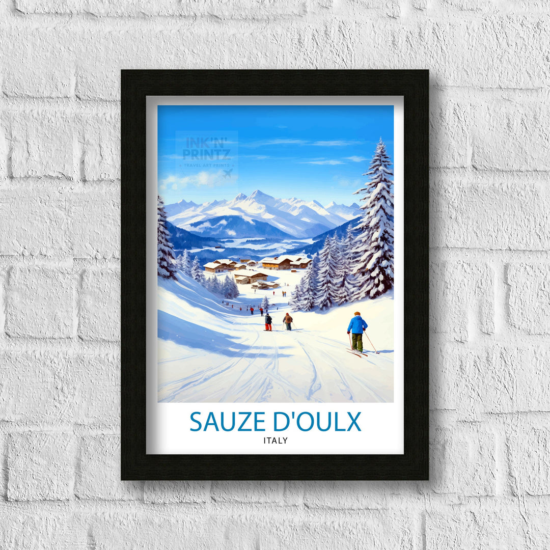 Sauze d'Oulx Italy Travel Poster Sauze d'Oulx