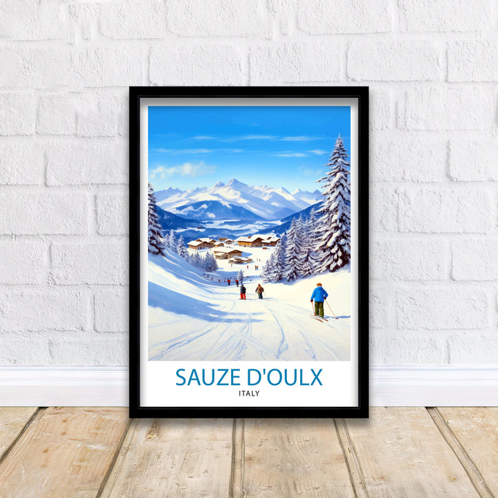 Sauze d'Oulx Italy Travel Poster Sauze d'Oulx