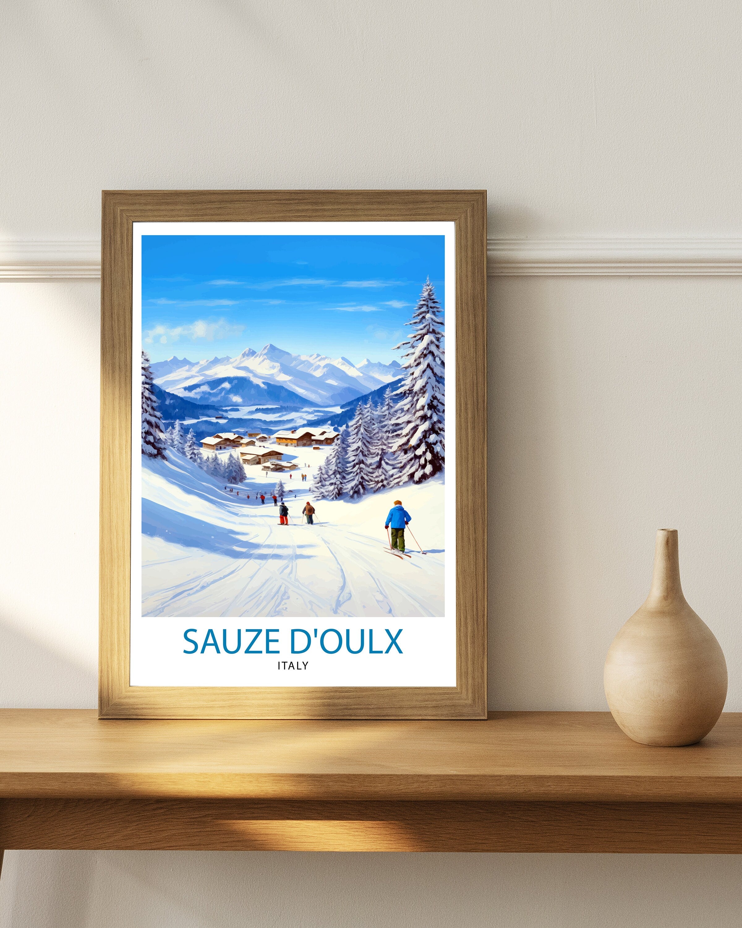 Sauze d'Oulx Italy Travel Print Sauze d'Oulx Wall Decor Sauze d'Oulx Poster Italy Travel Prints Sauze d'Oulx Art Print Sauze d'Oulx