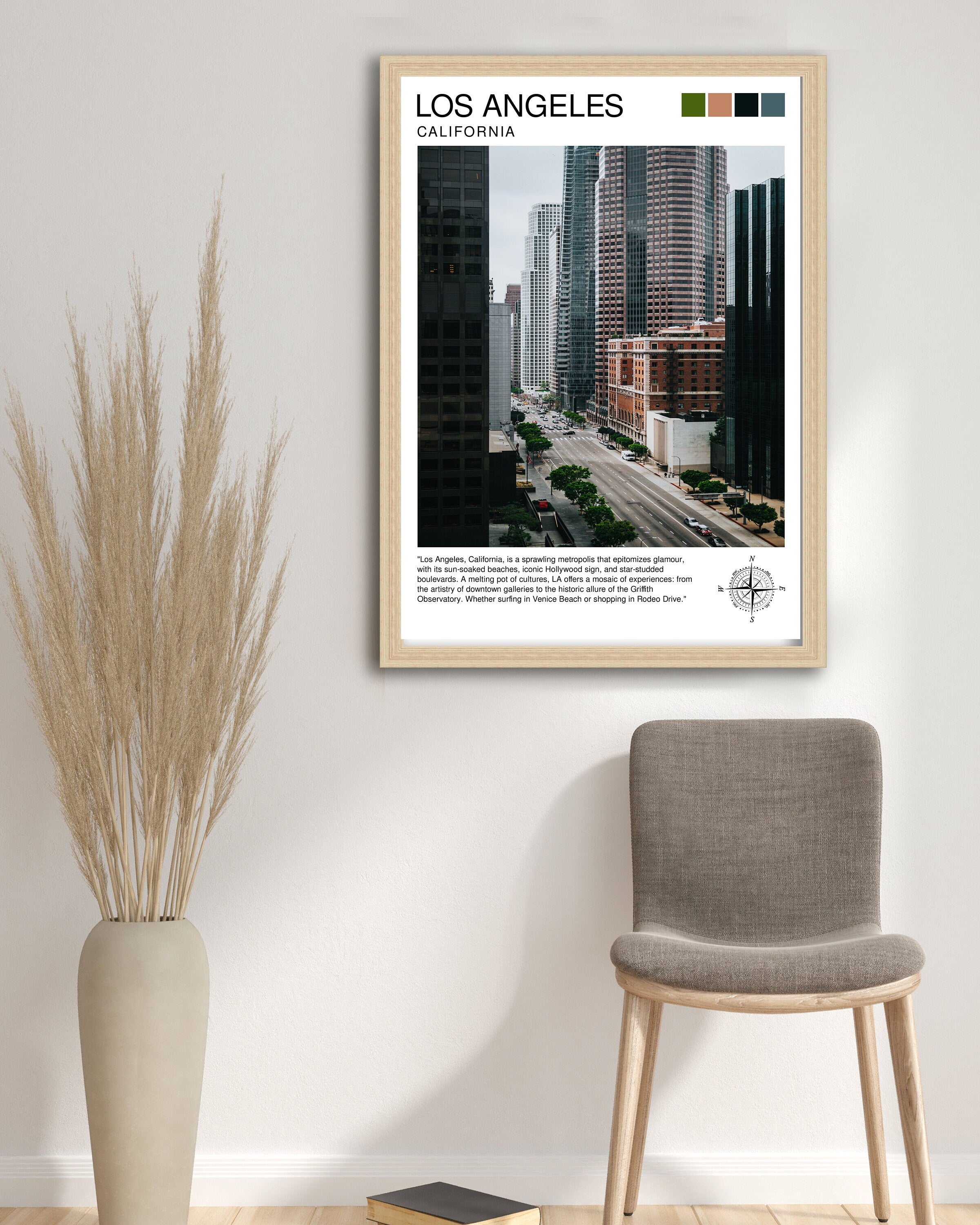 Los Angeles Travel Print| LA Wall Decor California Home Living Decor LA Illustration Travel Poster Gift for LA, California Home Decor