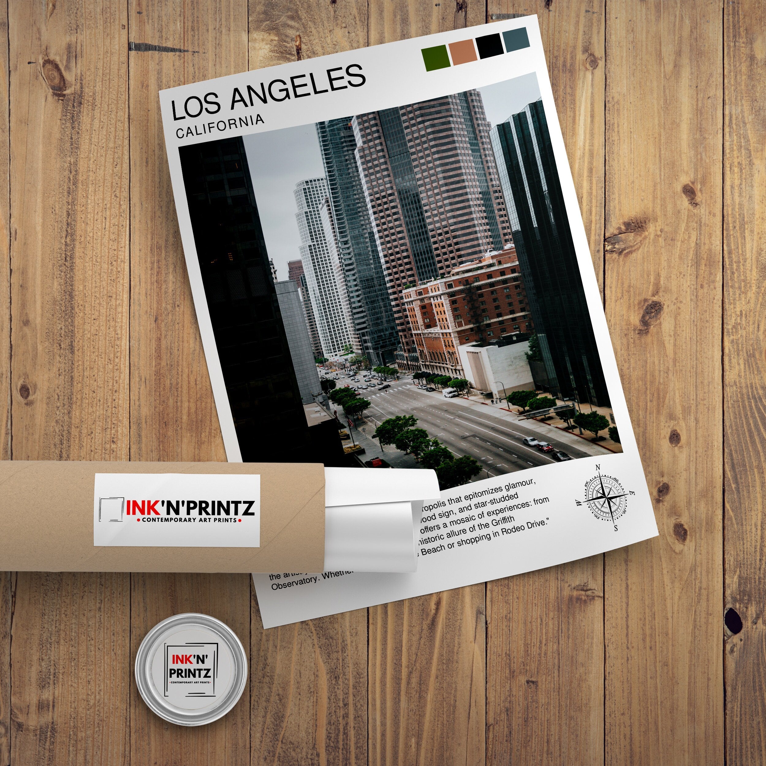Los Angeles Travel Print| LA Wall Decor California Home Living Decor LA Illustration Travel Poster Gift for LA, California Home Decor