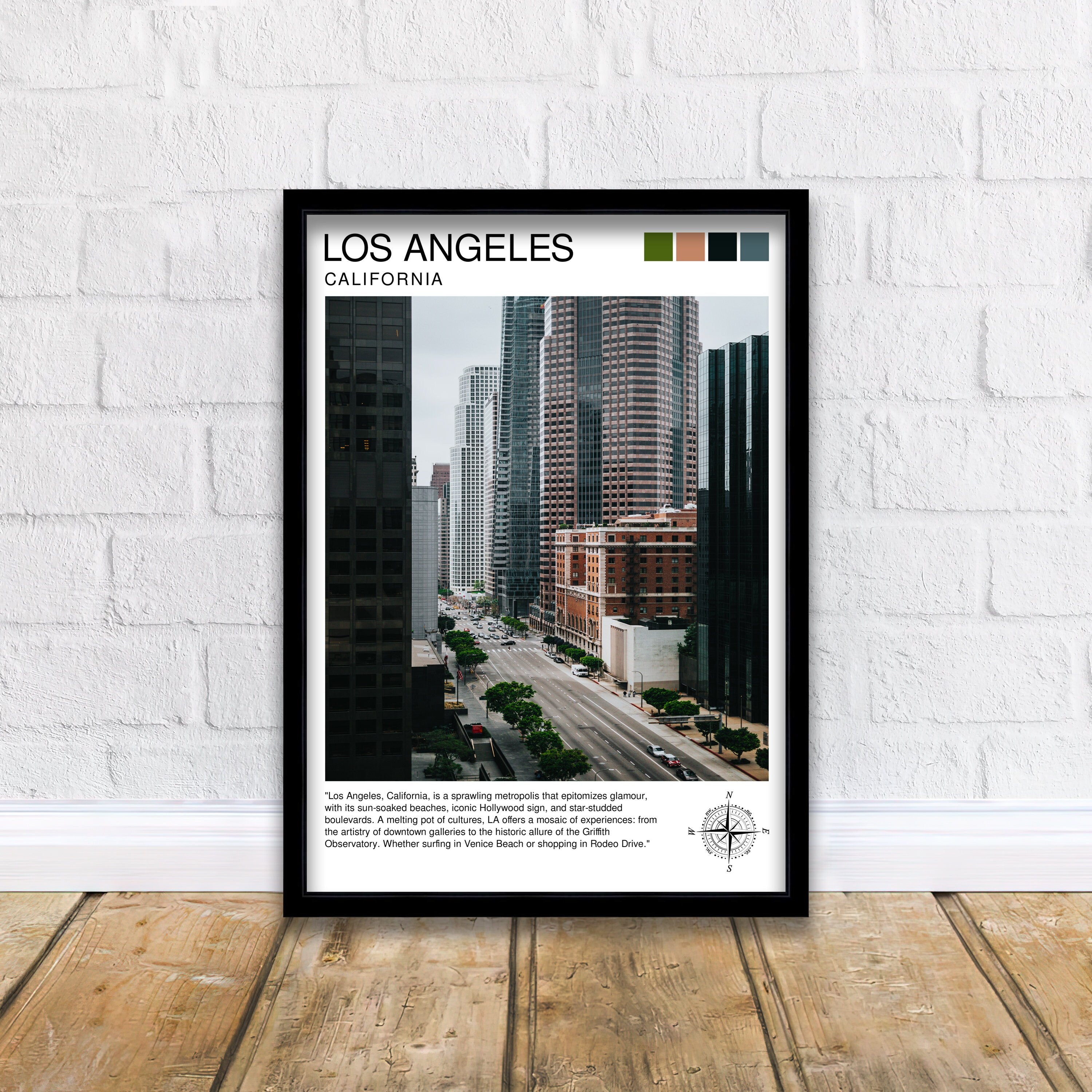 Los Angeles Travel Print| LA Wall Decor California Home Living Decor LA Illustration Travel Poster Gift for LA, California Home Decor