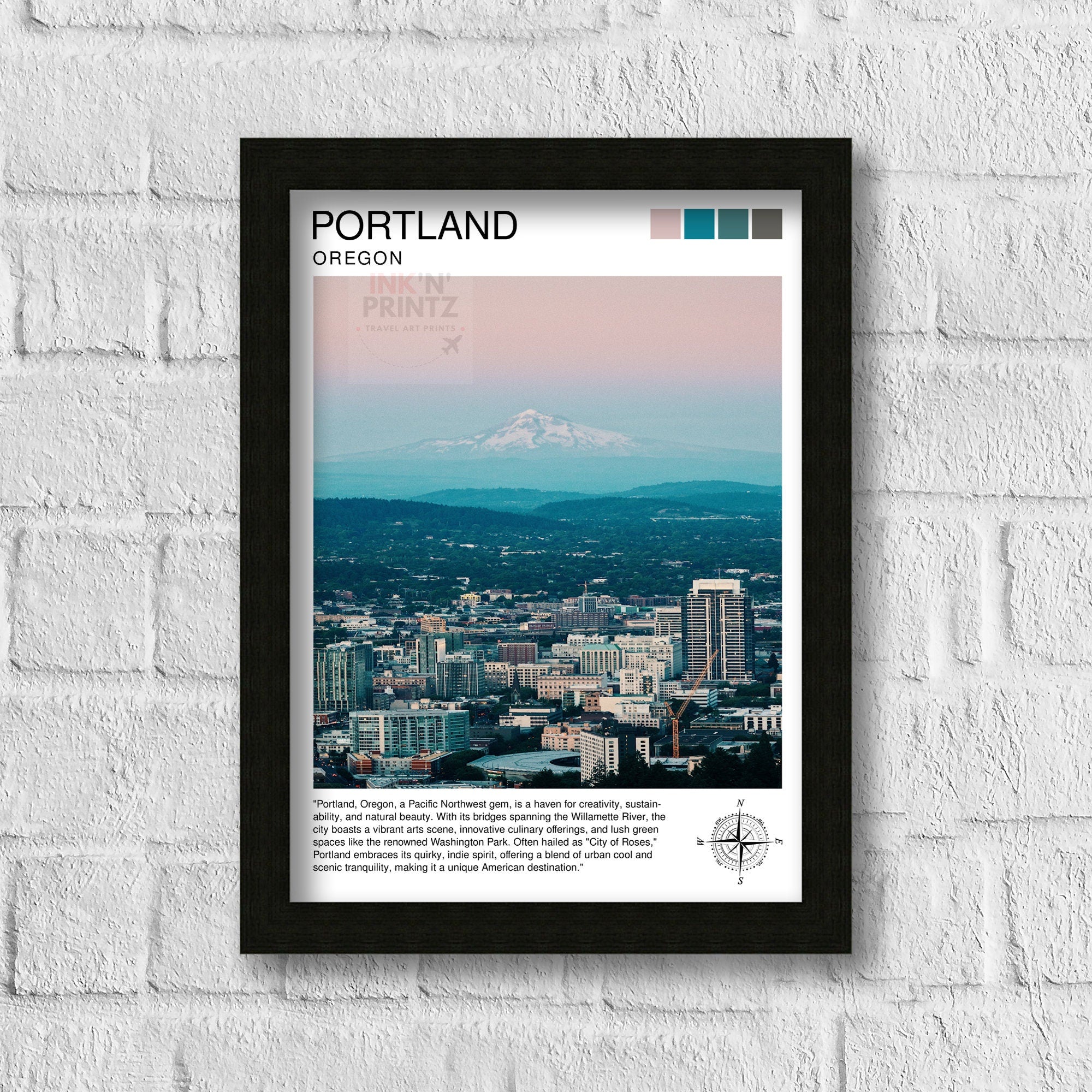 Portland Maine Travel Print Portland Wall Decor Portland Home Living Decor Portland Maine Illustration Travel Poster Gift for Portland Maine