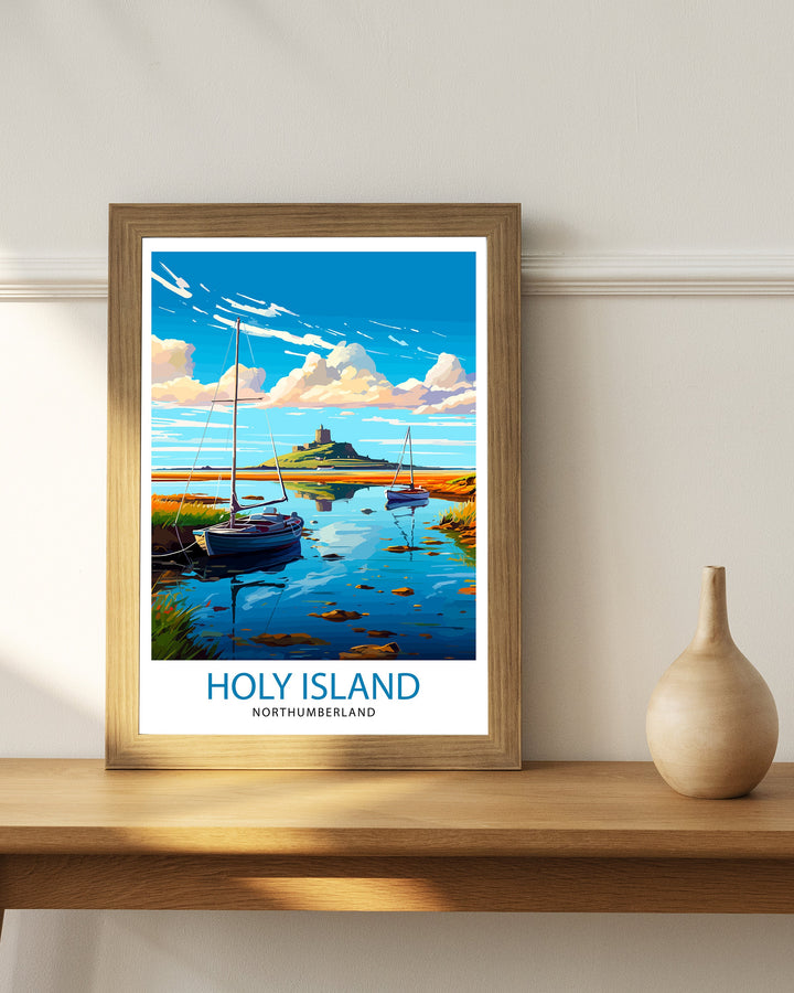 Holy Island Northumberland Travel Poster Holy Island