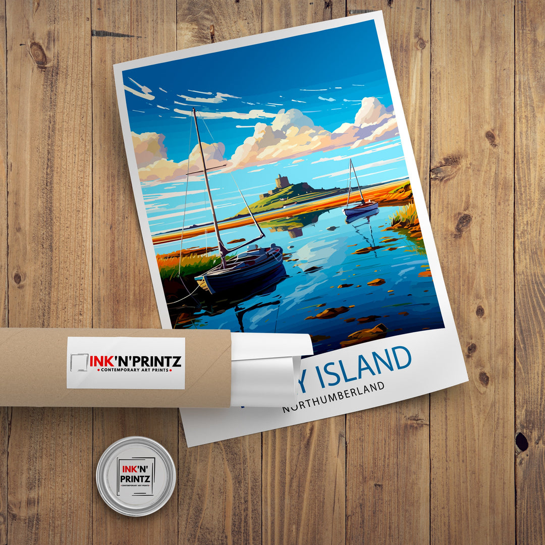 Holy Island Northumberland Travel Poster Holy Island