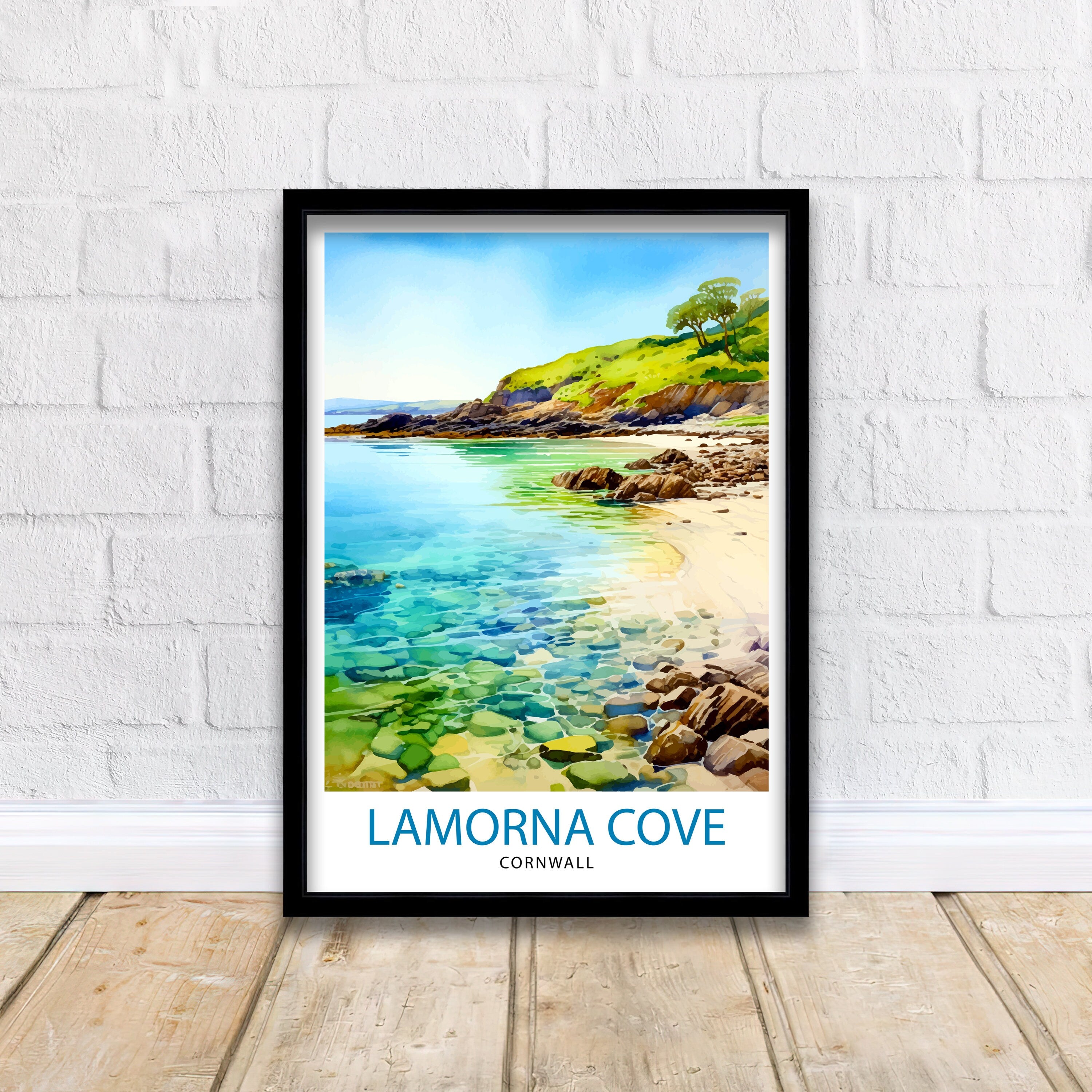 Lamorna Cove Cornwall Travel Poster Lamorna