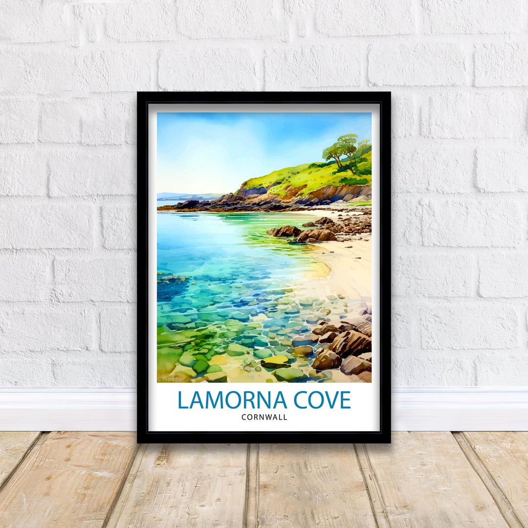 Lamorna Cove Cornwall Travel Poster Lamorna