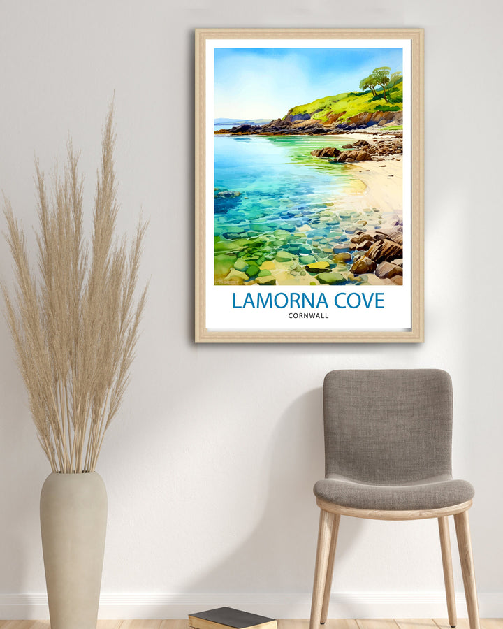 Lamorna Cove Cornwall Travel Poster Lamorna