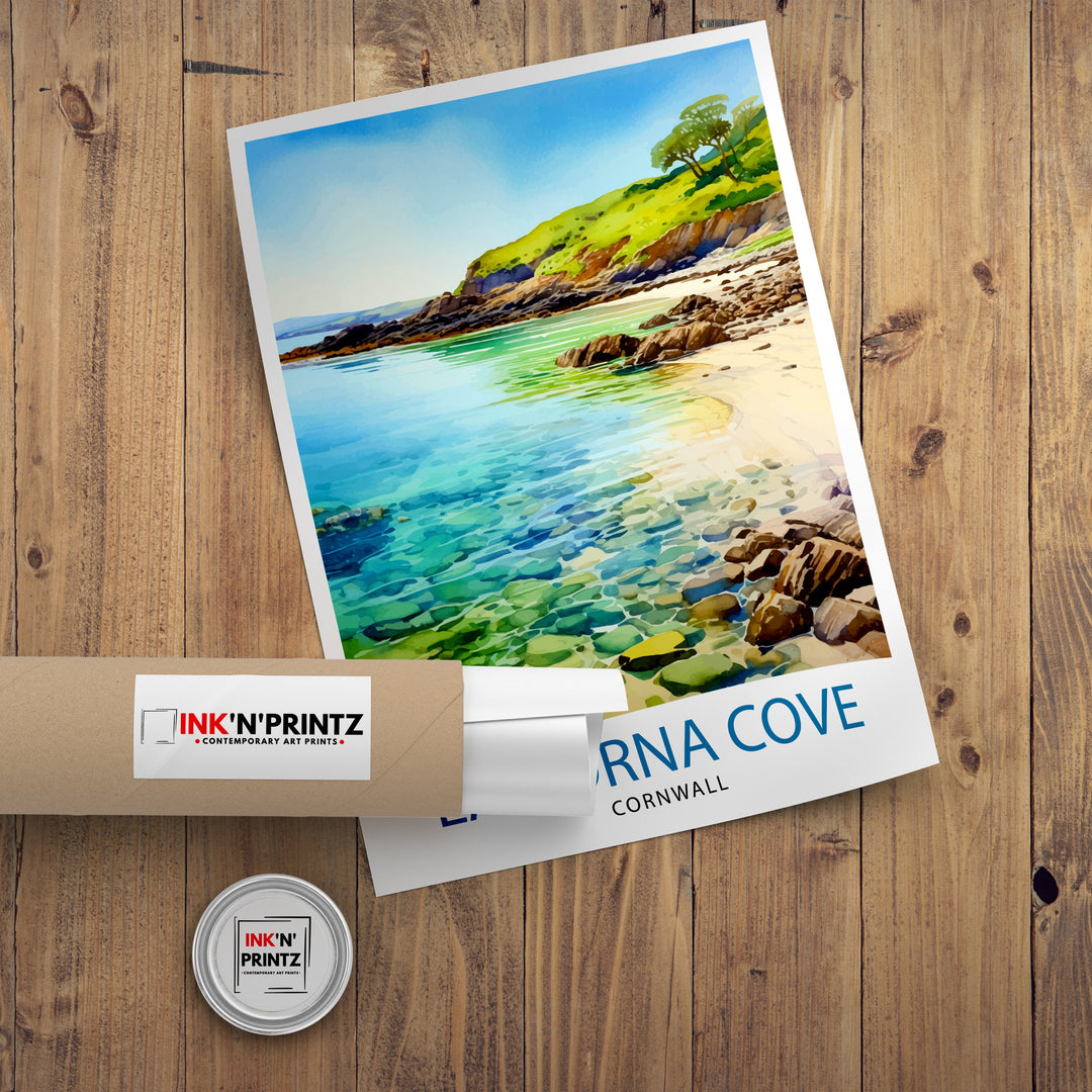 Lamorna Cove Cornwall Travel Poster Lamorna