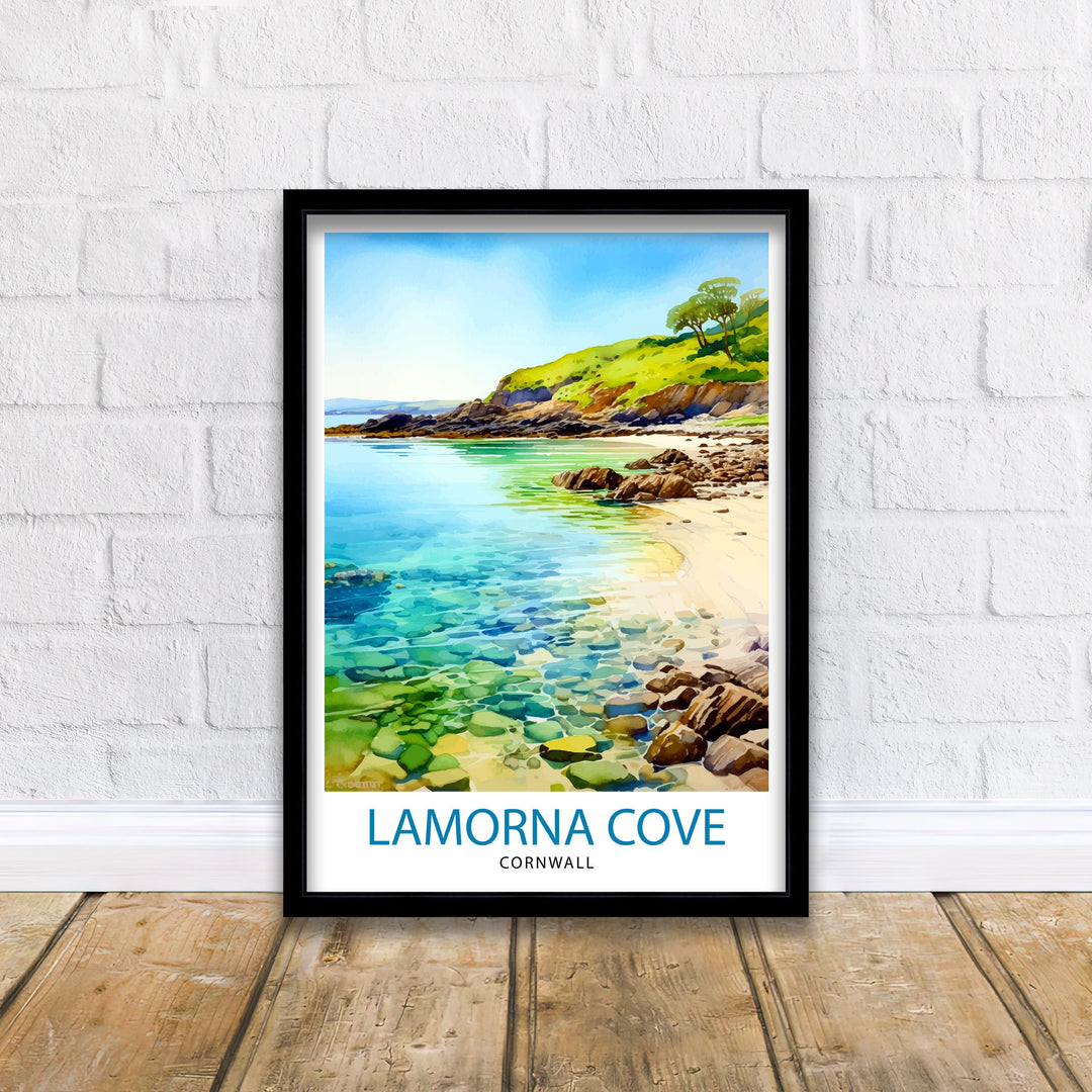 Lamorna Cove Cornwall Travel Poster Lamorna