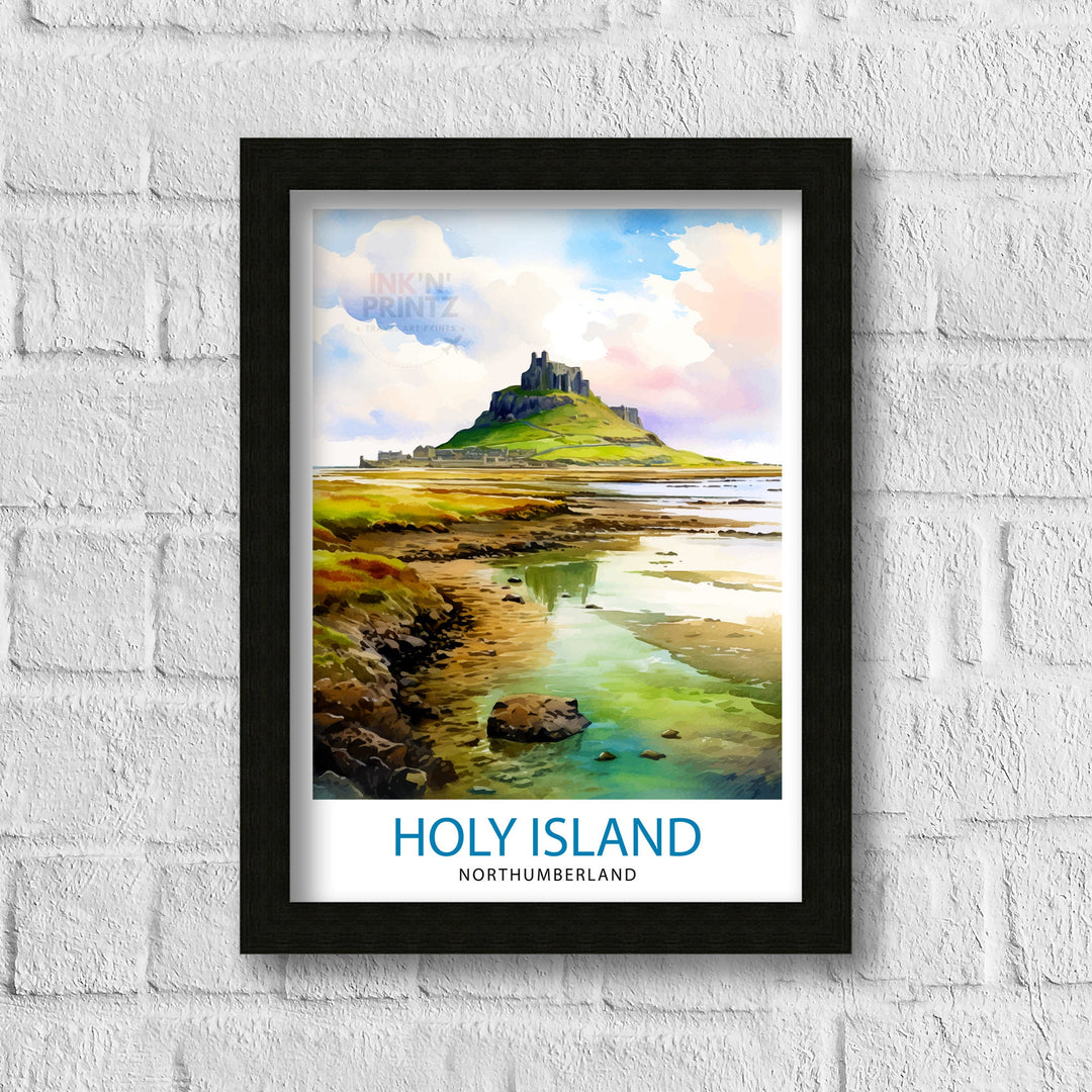 Holy Island Northumberland Travel Poster Holy Island