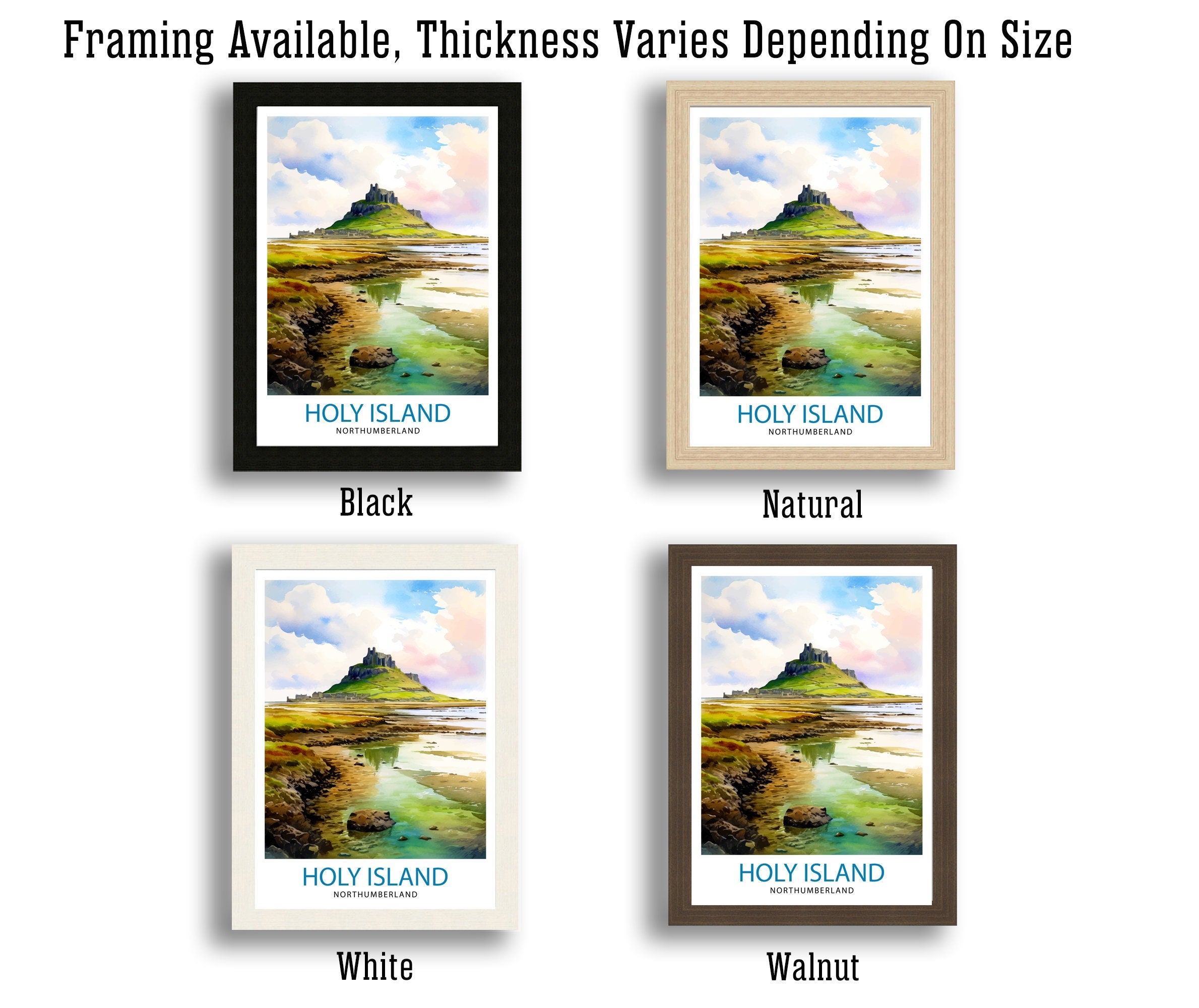 Holy Island Northumberland Travel Print Holy Island Wall Decor Holy Island Poster Northumberland Travel Prints Holy Island Art Print Holy