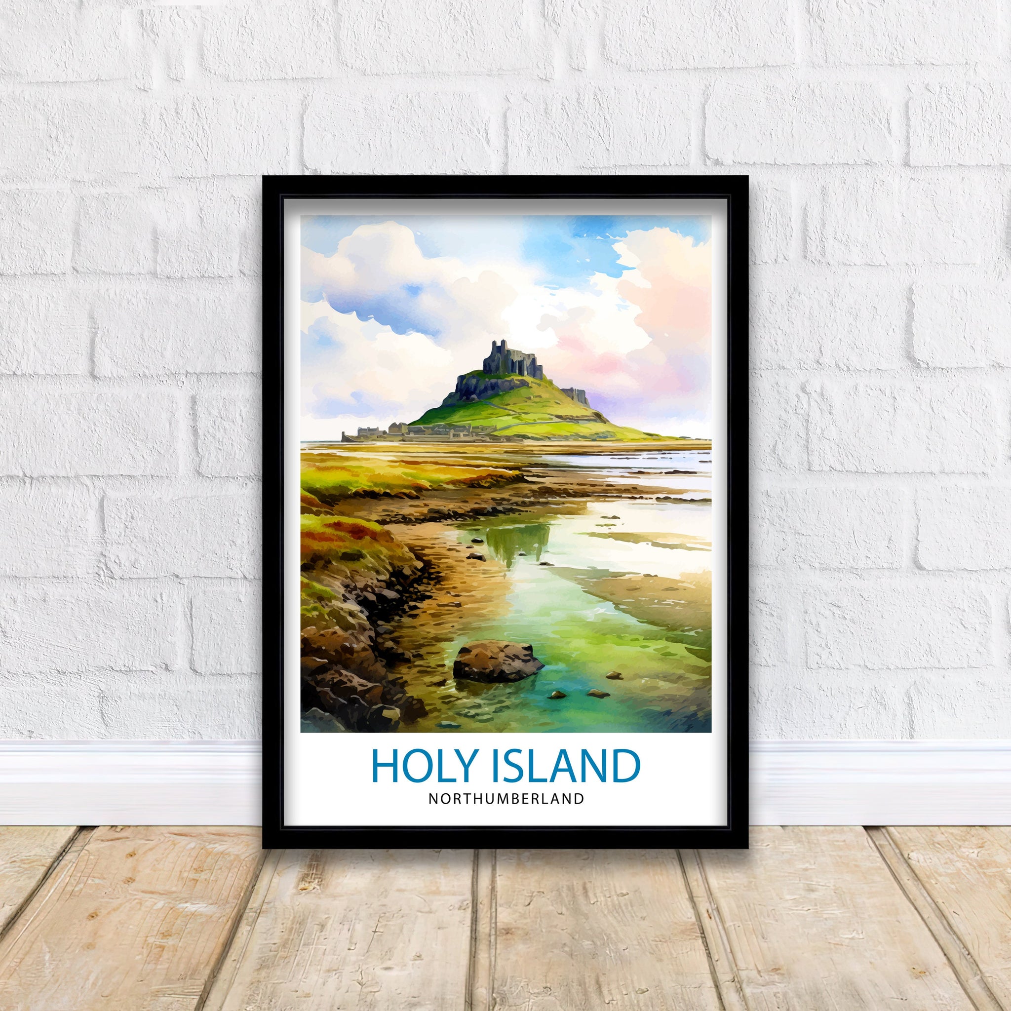 Holy Island Northumberland Travel Print Holy Island Wall Decor Holy Island Poster Northumberland Travel Prints Holy Island Art Print Holy