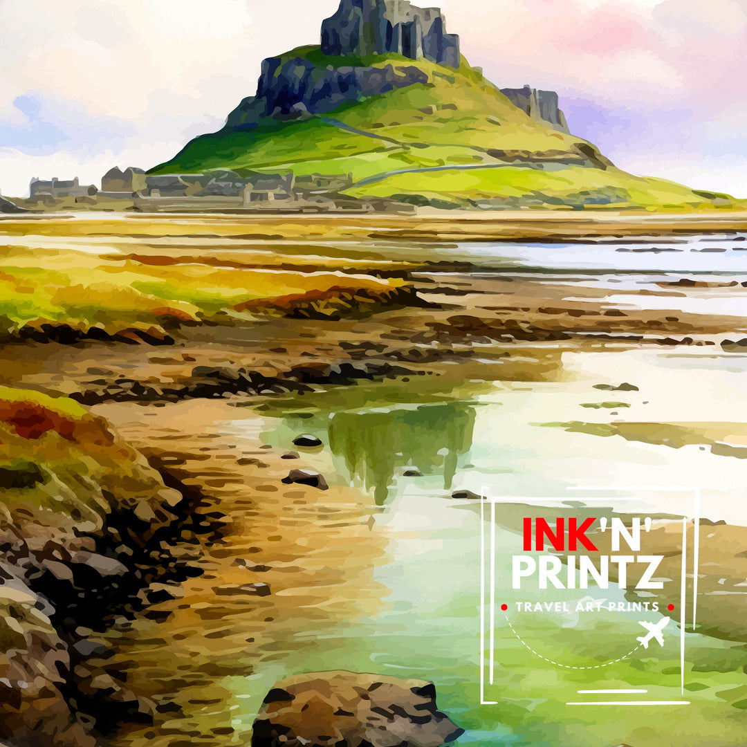 Holy Island Northumberland Travel Poster Holy Island