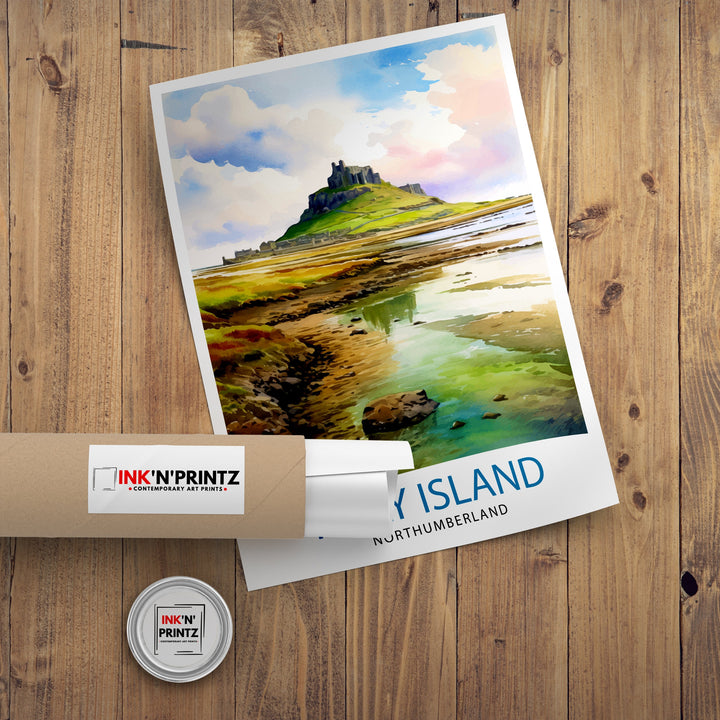 Holy Island Northumberland Travel Poster Holy Island