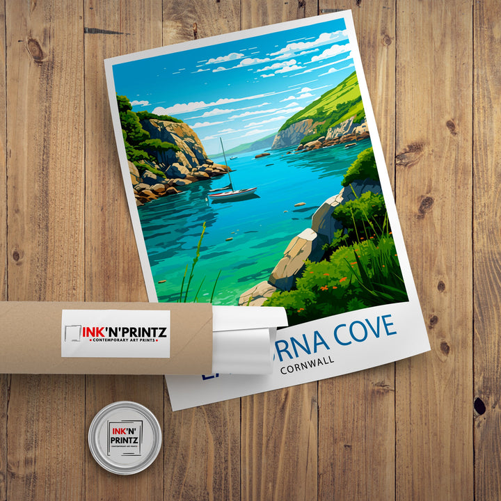 Lamorna Cove Cornwall Travel Poster Lamorna