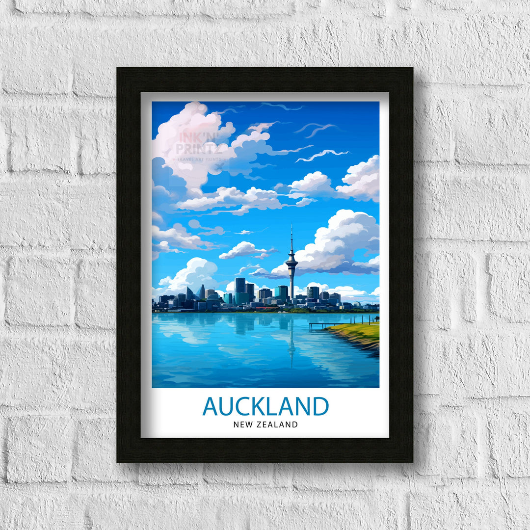 Auckland New Zealand Travel Poster Auckland