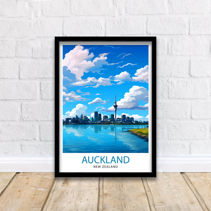 Auckland New Zealand Travel Poster Auckland