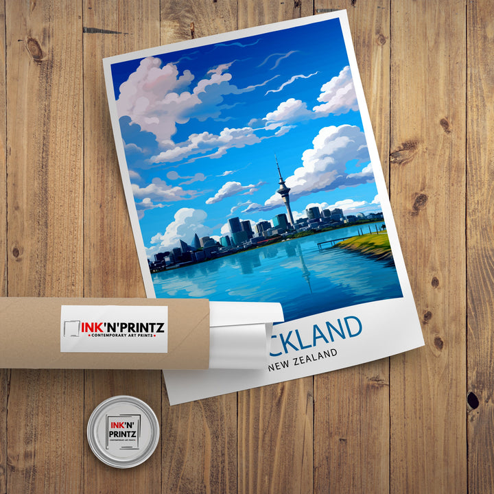 Auckland New Zealand Travel Poster Auckland