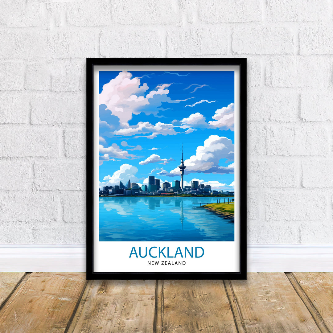 Auckland New Zealand Travel Poster Auckland