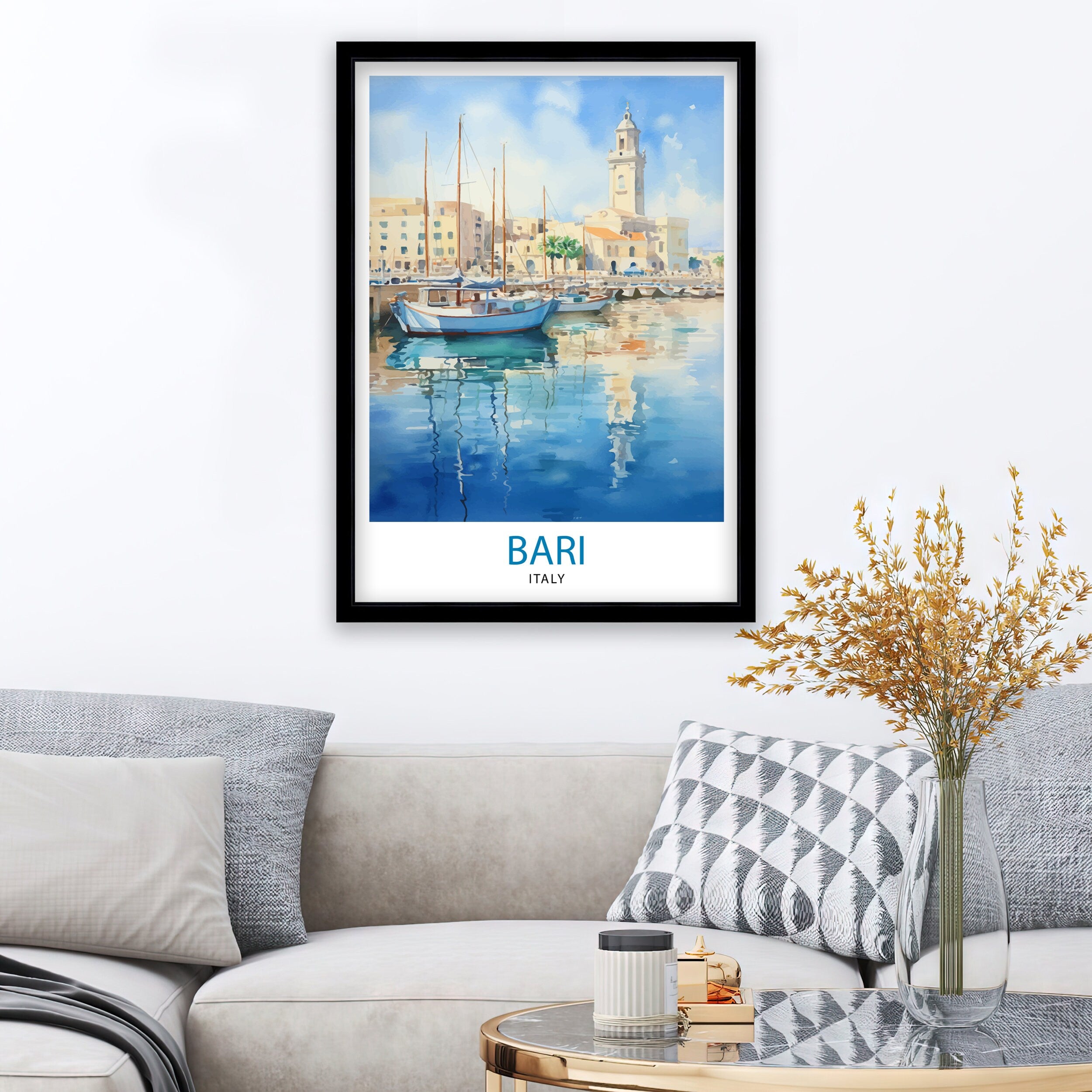 Bari Italy Travel Print Bari Wall Decor Bari Poster Italy Travel Prints Bari Art Print Bari Illustration Bari Wall Art