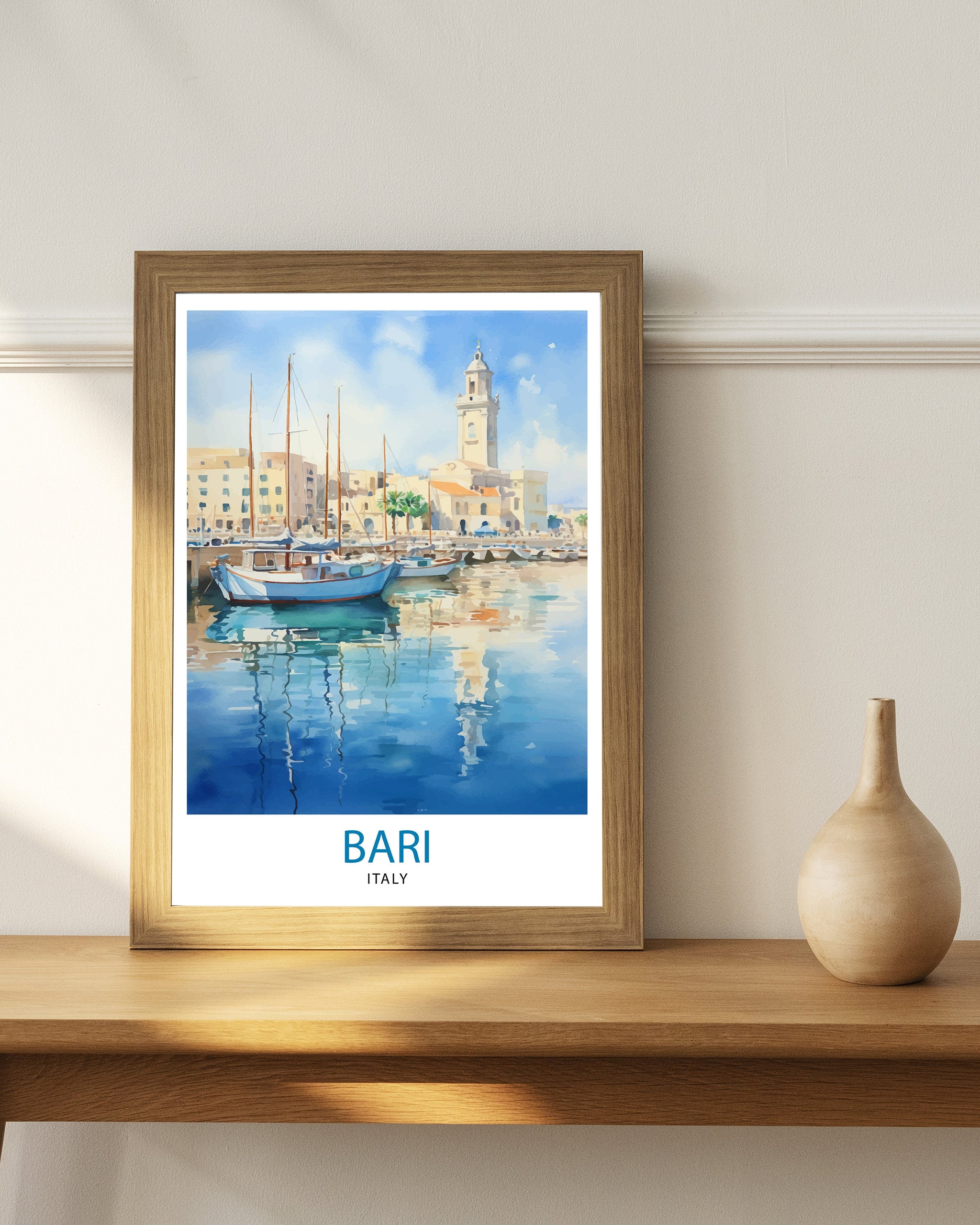 Bari Italy Travel Print Bari Wall Decor Bari Poster Italy Travel Prints Bari Art Print Bari Illustration Bari Wall Art