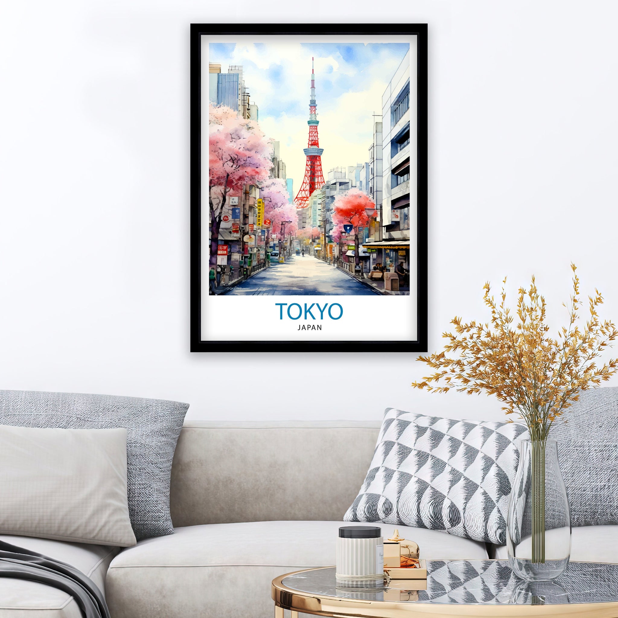 Tokyo Japan Travel Print Tokyo Wall Decor Tokyo Poster Japan Travel Prints Tokyo Art Print Tokyo Illustration Tokyo Wall Art