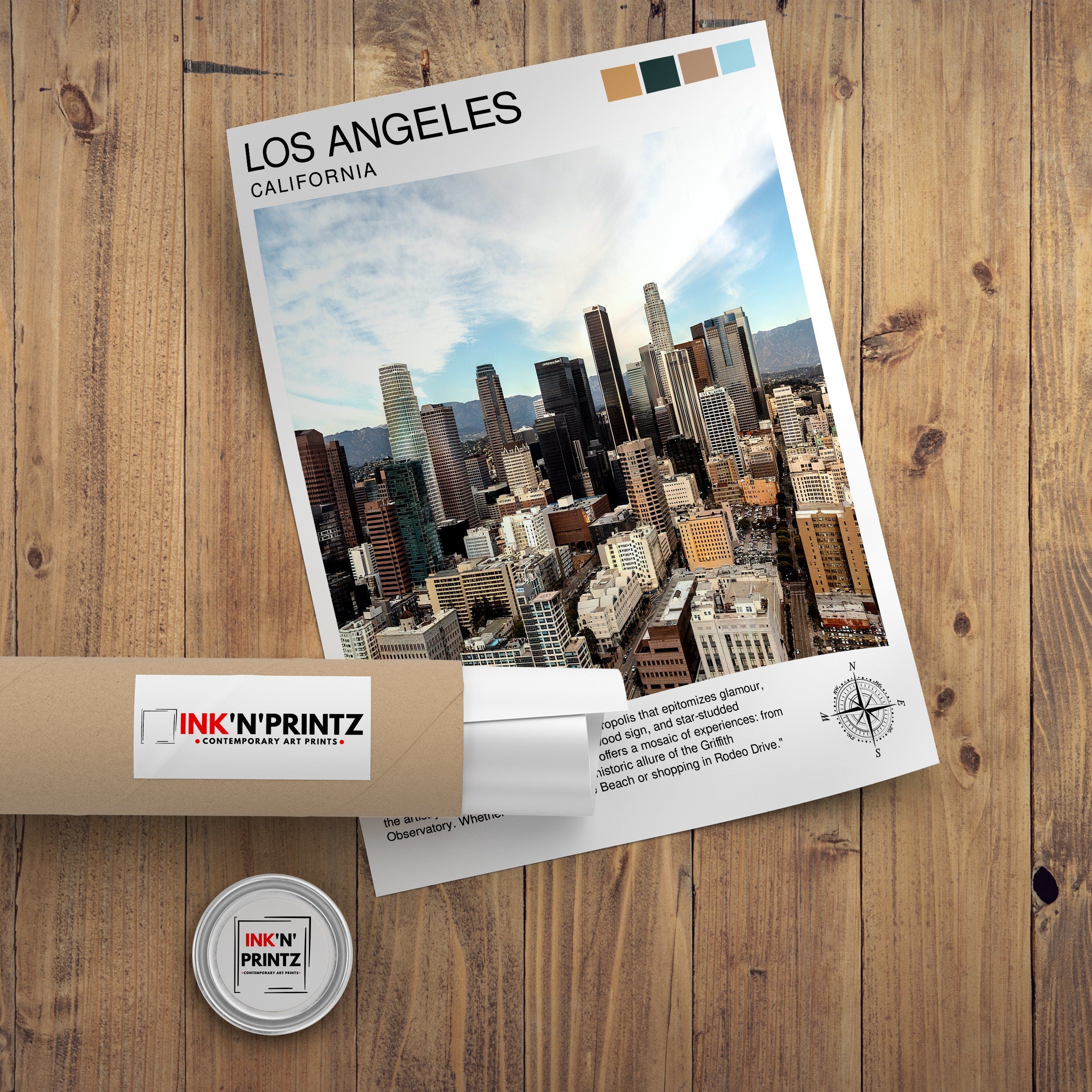 Los Angeles Travel Print| LA Wall Decor California Home Living Decor LA Illustration Travel Poster Gift for LA, California Home Decor
