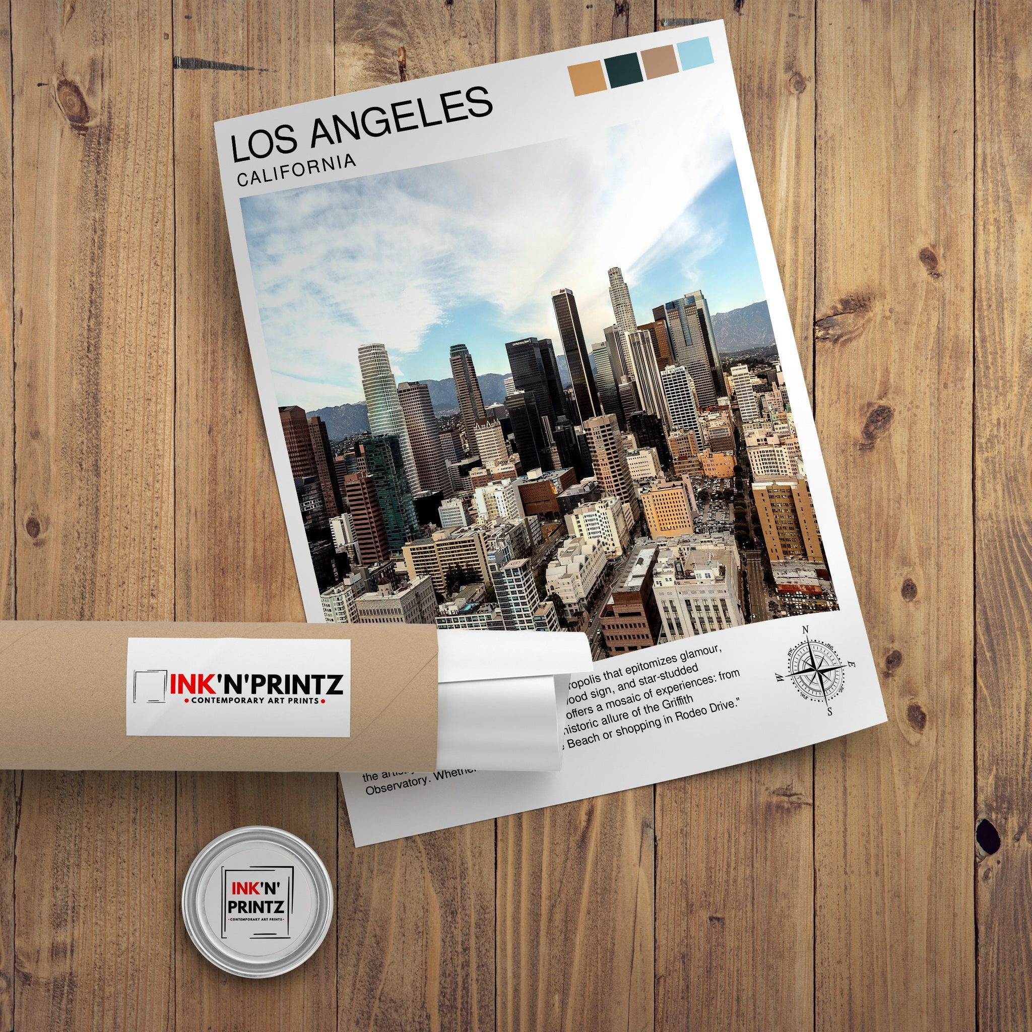 Los Angeles Travel Print| LA Wall Decor California Home Living Decor LA Illustration Travel Poster Gift for LA, California Home Decor