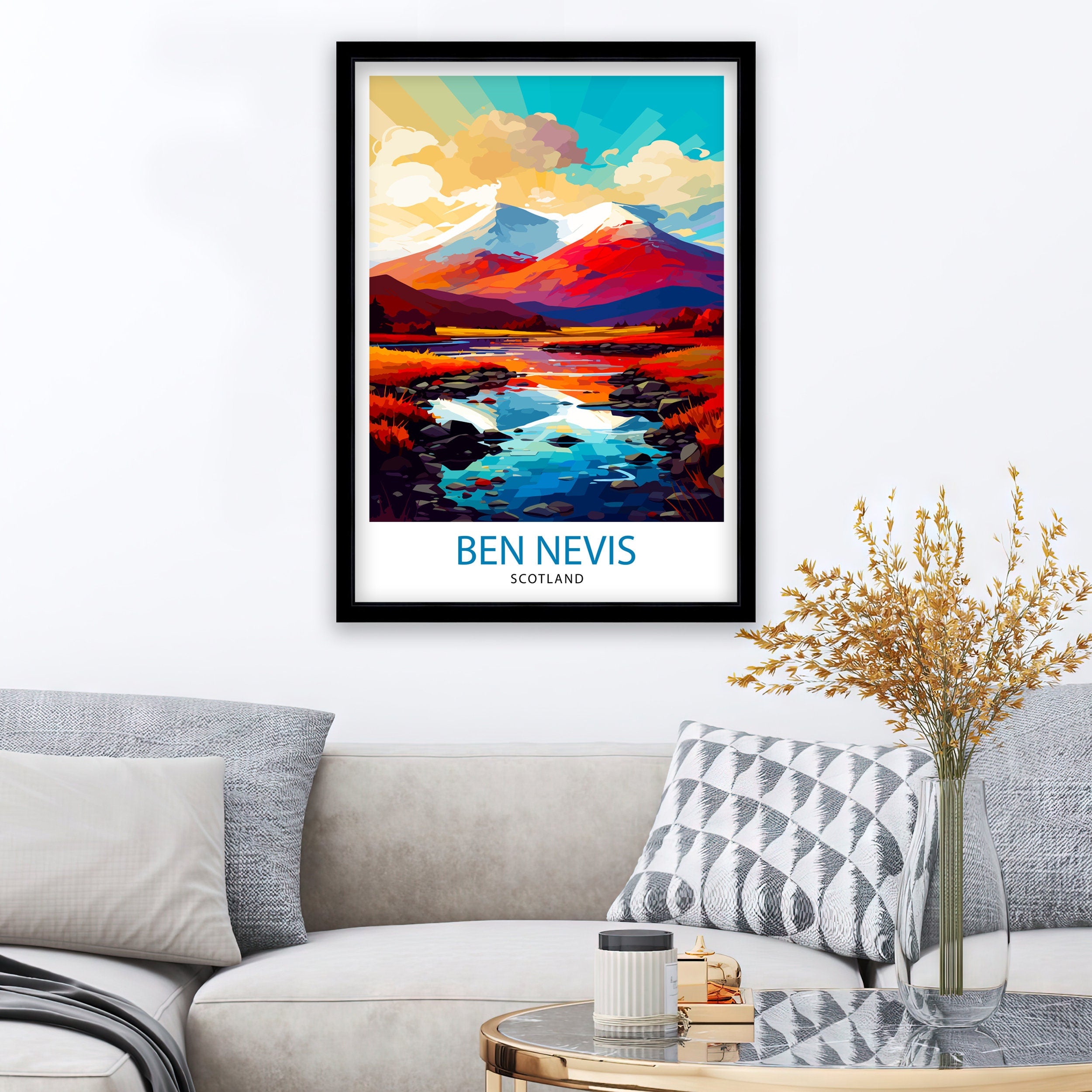 Ben Nevis Print Scottish Mountain Decor Fort William Scotland Wall Art Ben Nevis Summit Poster Scottish Highlands Landscape Artwork Hiking