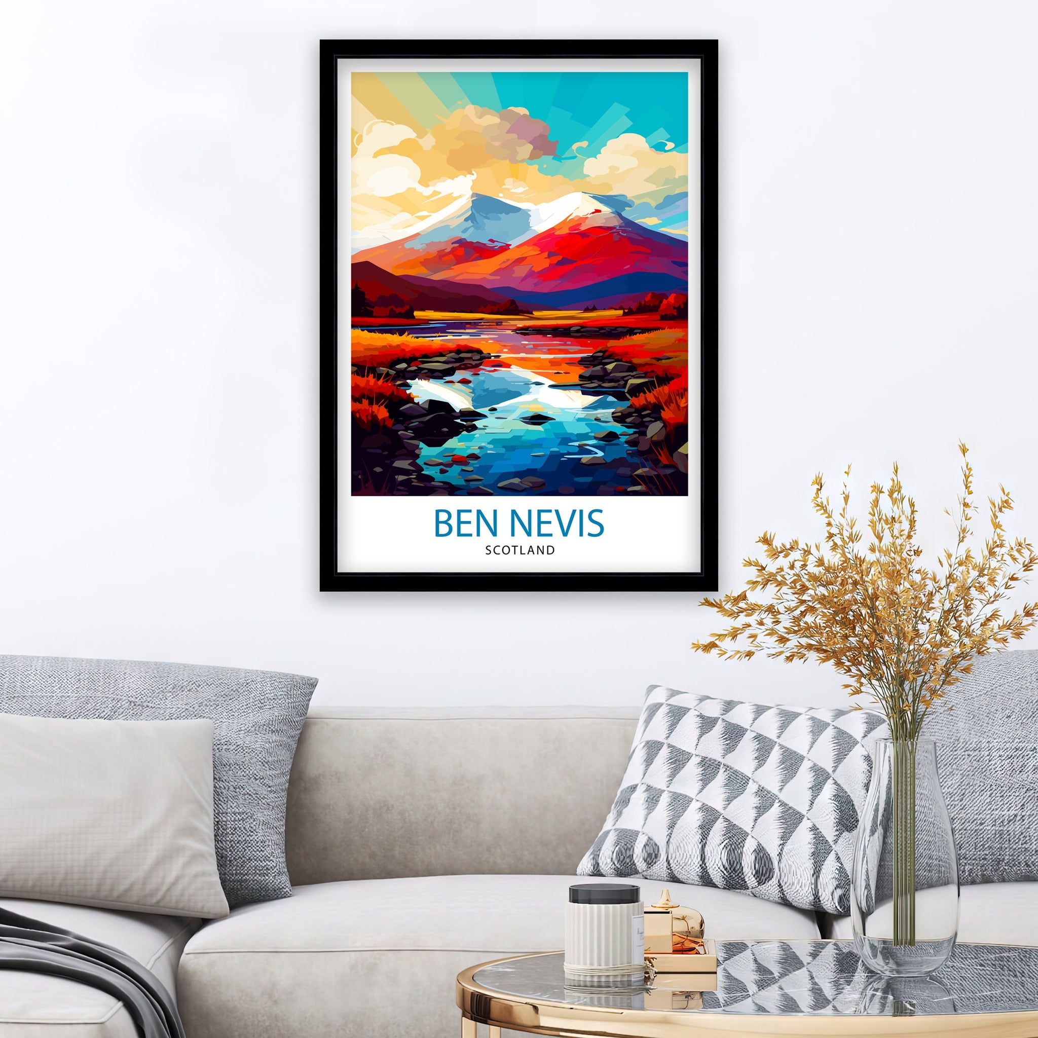 Ben Nevis Print Scottish Mountain Decor Fort William Scotland Wall Art Ben Nevis Summit Poster Scottish Highlands Landscape Artwork Hiking