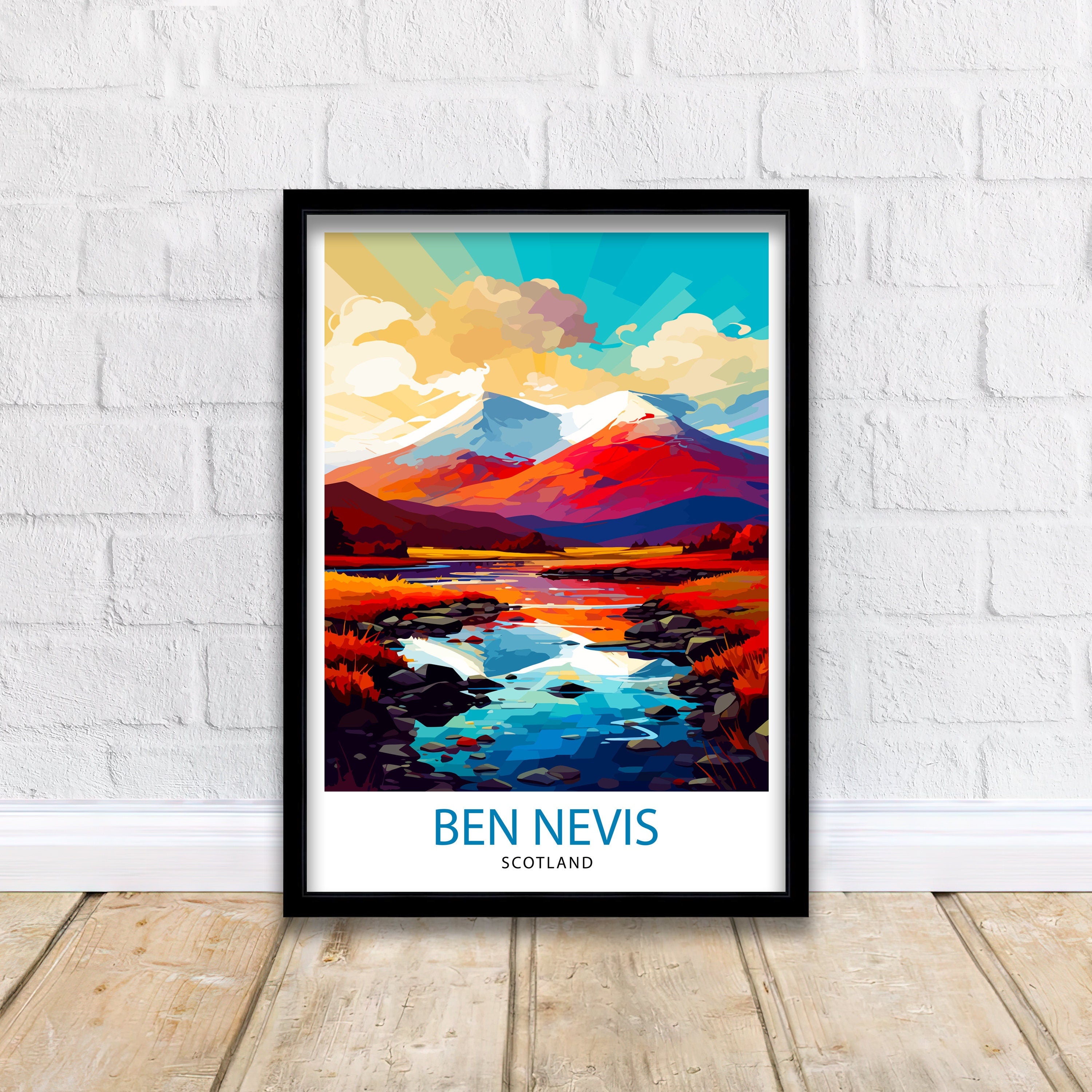 Ben Nevis Print Scottish Mountain Decor Fort William Scotland Wall Art Ben Nevis Summit Poster Scottish Highlands Landscape Artwork Hiking