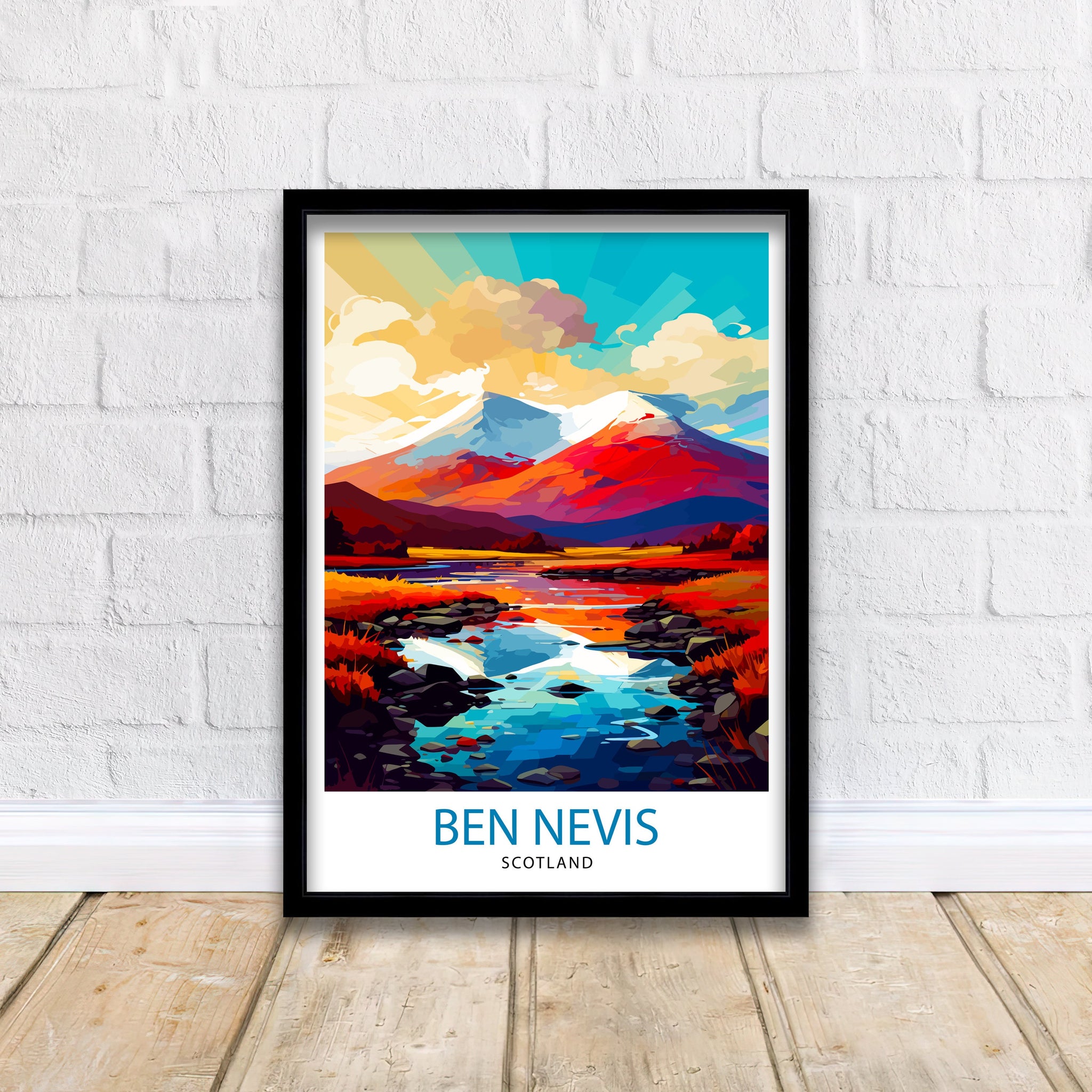 Ben Nevis Print Scottish Mountain Decor Fort William Scotland Wall Art Ben Nevis Summit Poster Scottish Highlands Landscape Artwork Hiking