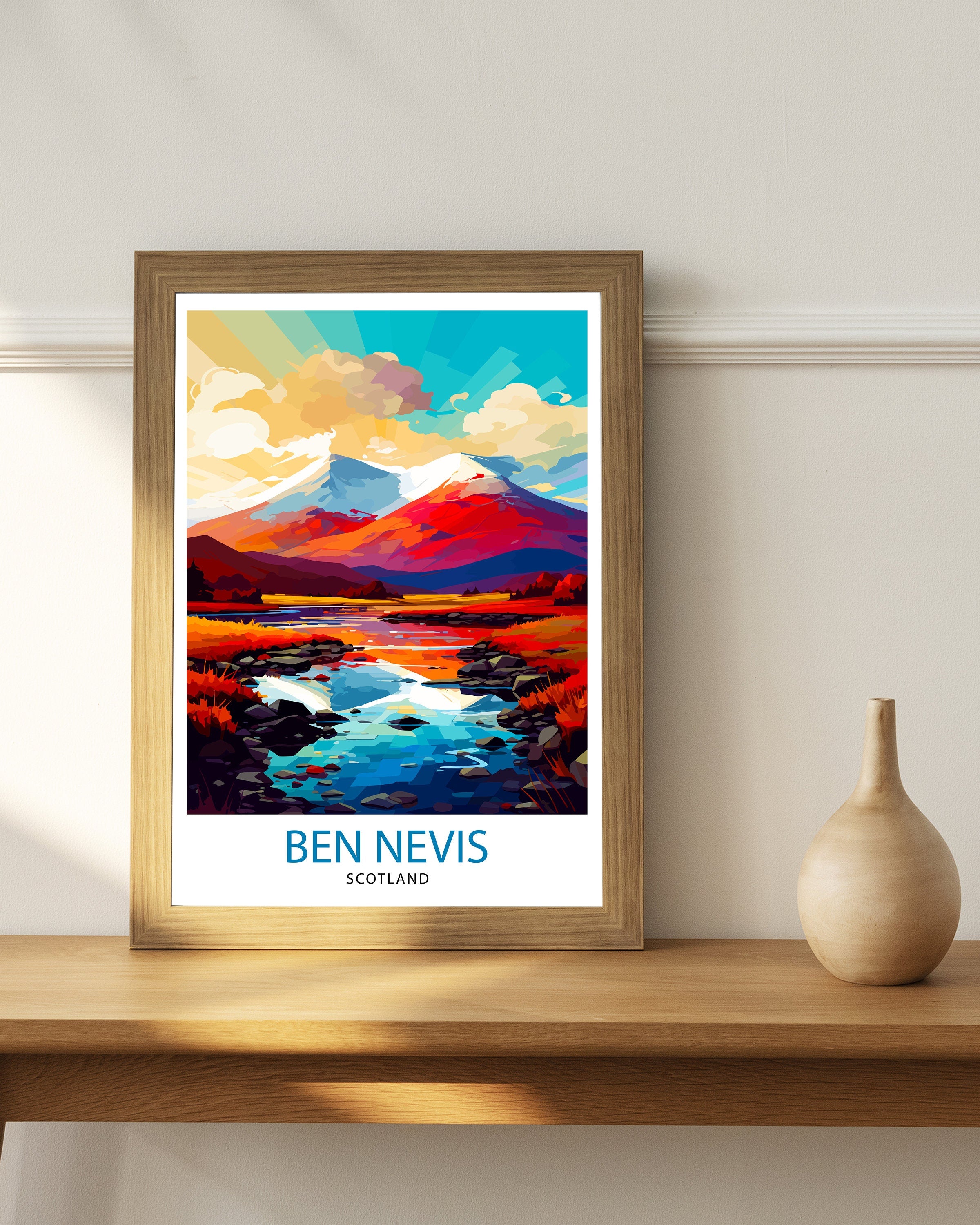 Ben Nevis Print Scottish Mountain Decor Fort William Scotland Wall Art Ben Nevis Summit Poster Scottish Highlands Landscape Artwork Hiking