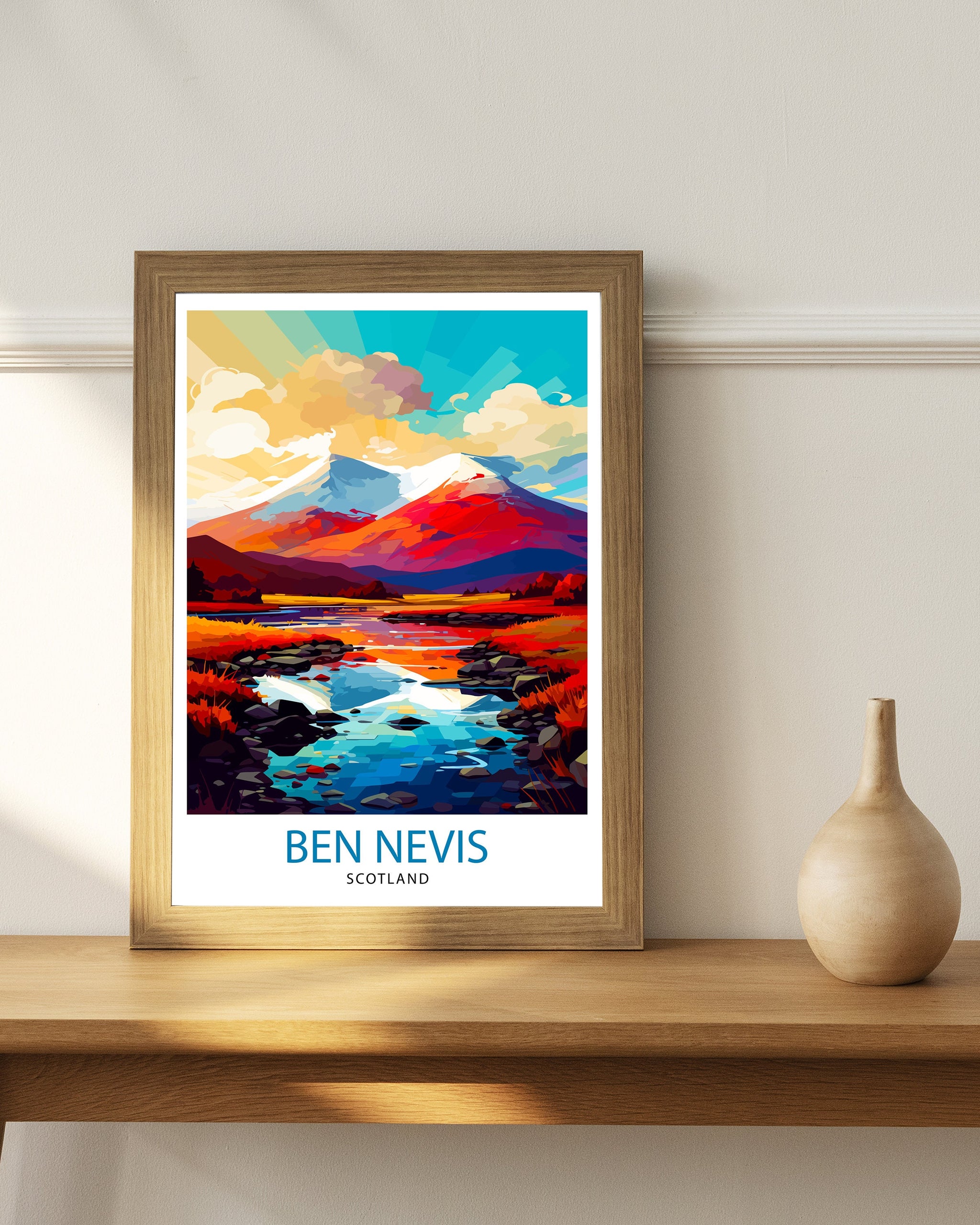 Ben Nevis Print Scottish Mountain Decor Fort William Scotland Wall Art Ben Nevis Summit Poster Scottish Highlands Landscape Artwork Hiking
