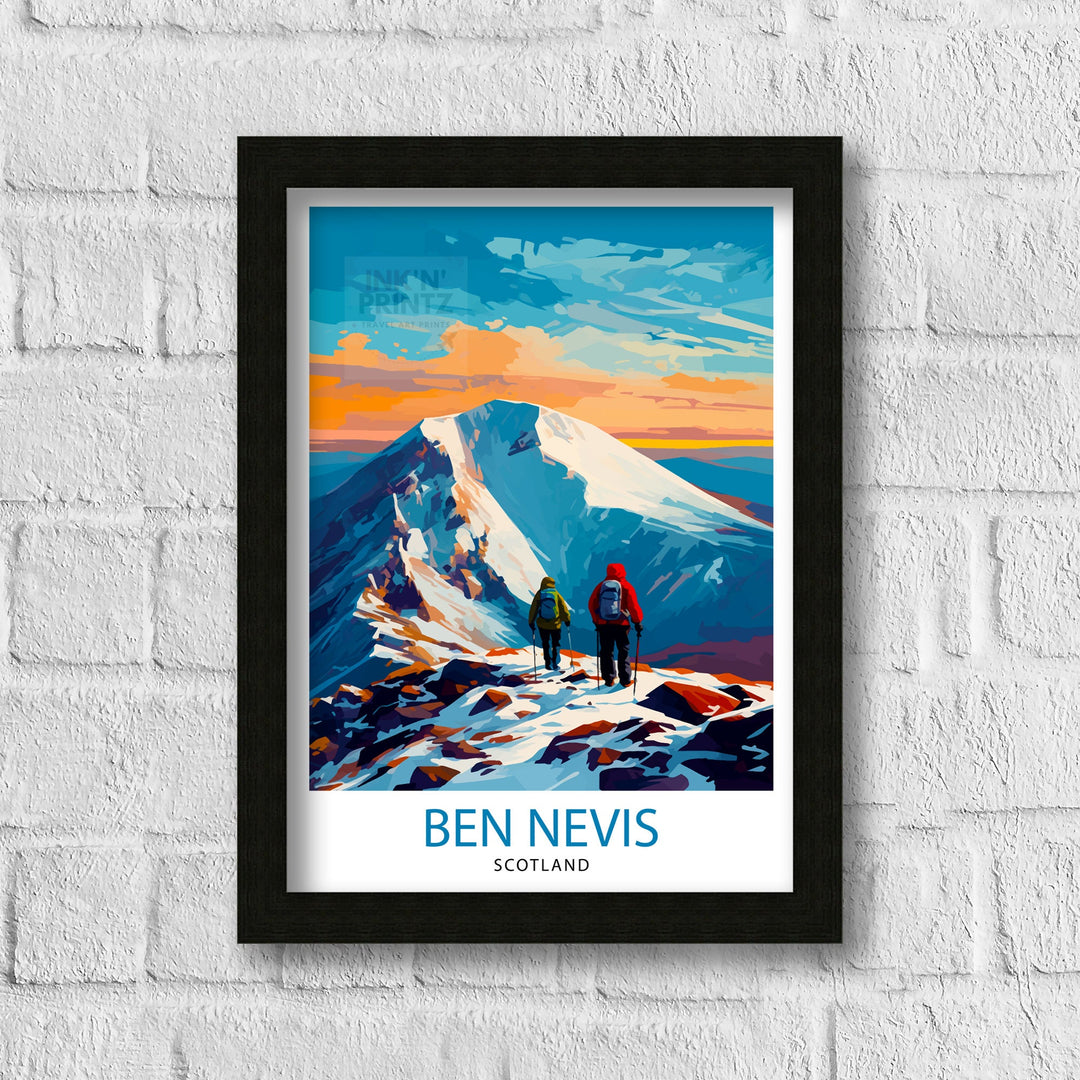 Ben Nevis Poster Scottish Mountain Decor Fort William Scotland Wall Art Ben Nevis Summit Poster Scottish Highlands Landscape Artwork Hiking