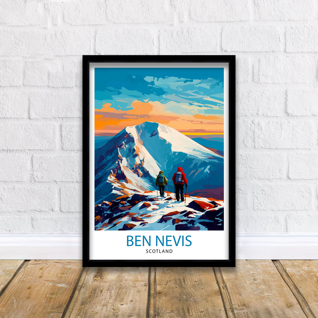 Ben Nevis Poster Scottish Mountain Decor Fort William Scotland Wall Art Ben Nevis Summit Poster Scottish Highlands Landscape Artwork Hiking