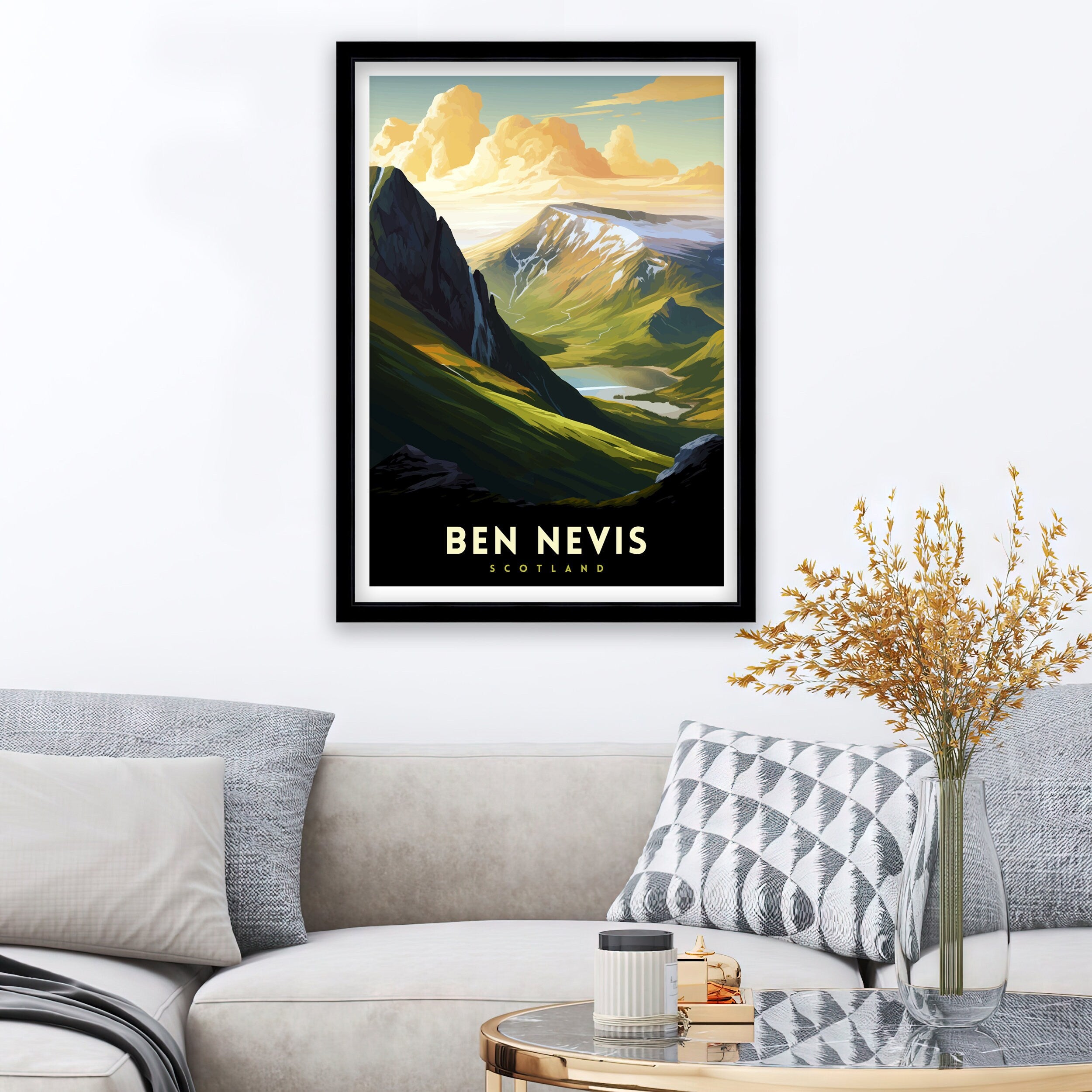 Ben Nevis Print Scottish Mountain Decor Fort William Scotland Wall Art Ben Nevis Summit Poster Scottish Highlands Landscape Artwork Hiking