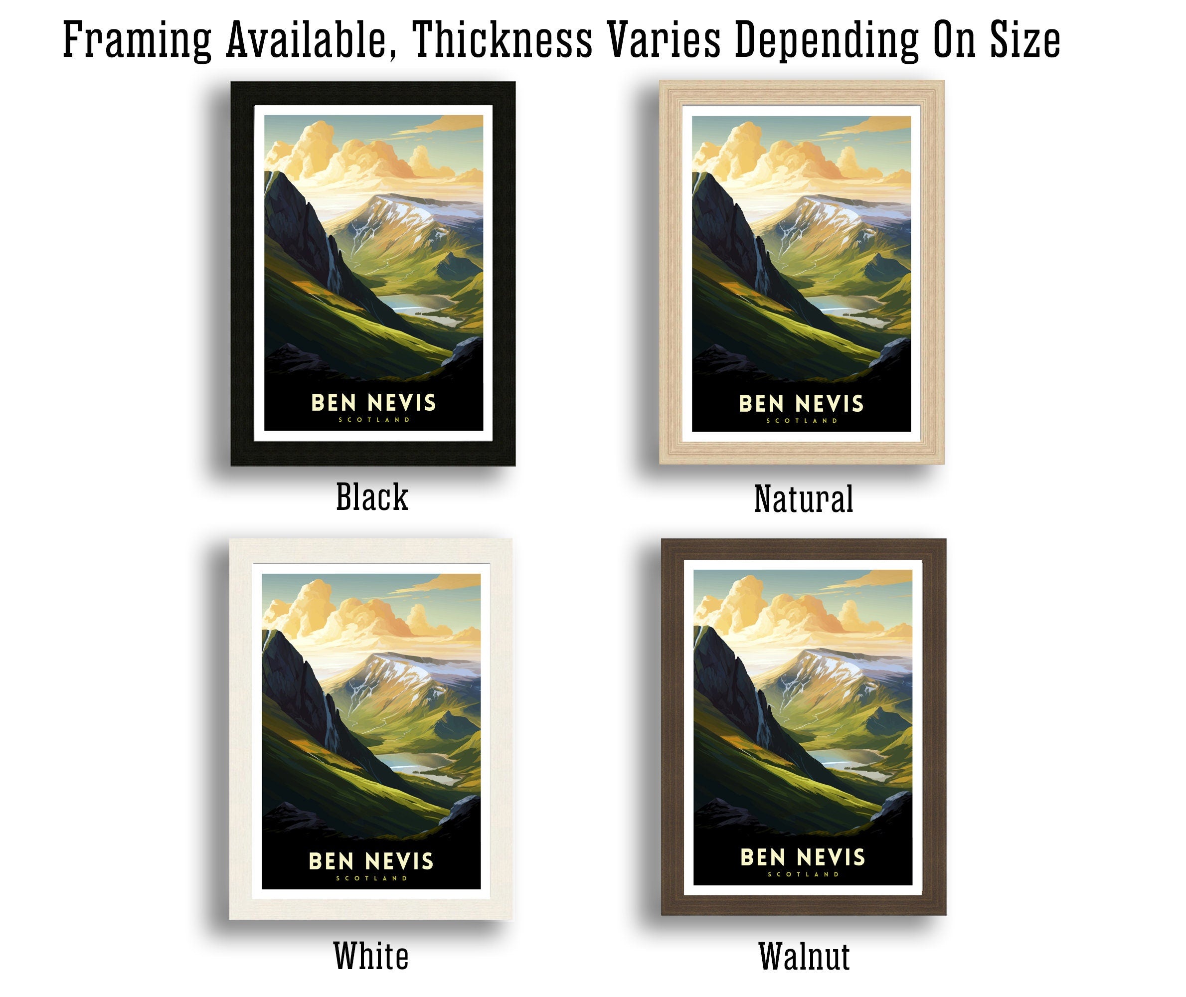 Ben Nevis Print Scottish Mountain Decor Fort William Scotland Wall Art Ben Nevis Summit Poster Scottish Highlands Landscape Artwork Hiking