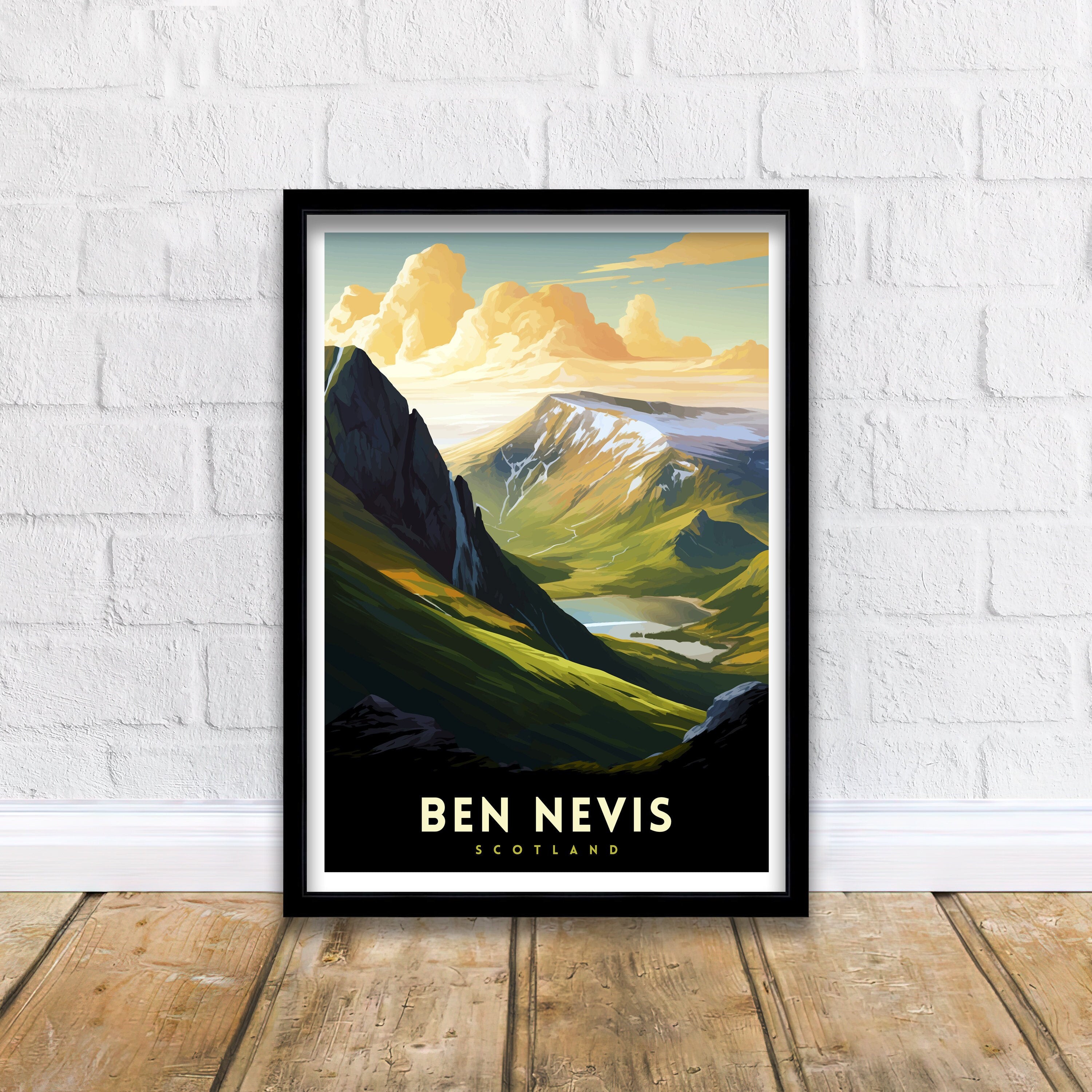 Ben Nevis Print Scottish Mountain Decor Fort William Scotland Wall Art Ben Nevis Summit Poster Scottish Highlands Landscape Artwork Hiking