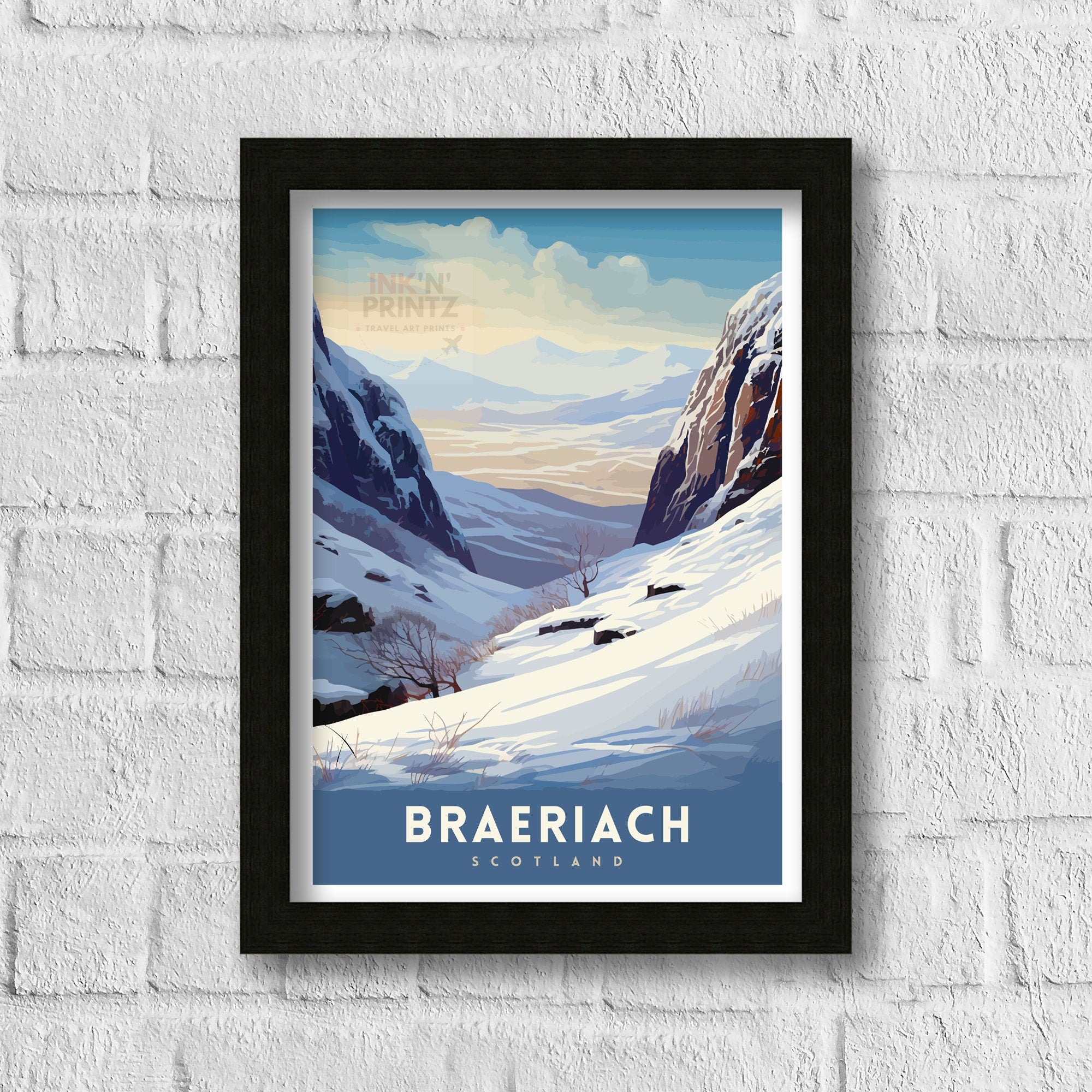 Braeriach Scotland Poster Cairngorms National Park Poster Scottish Mountain Art Braeriach Hiking Decor Highlands Nature Wall Art Walkers Gift