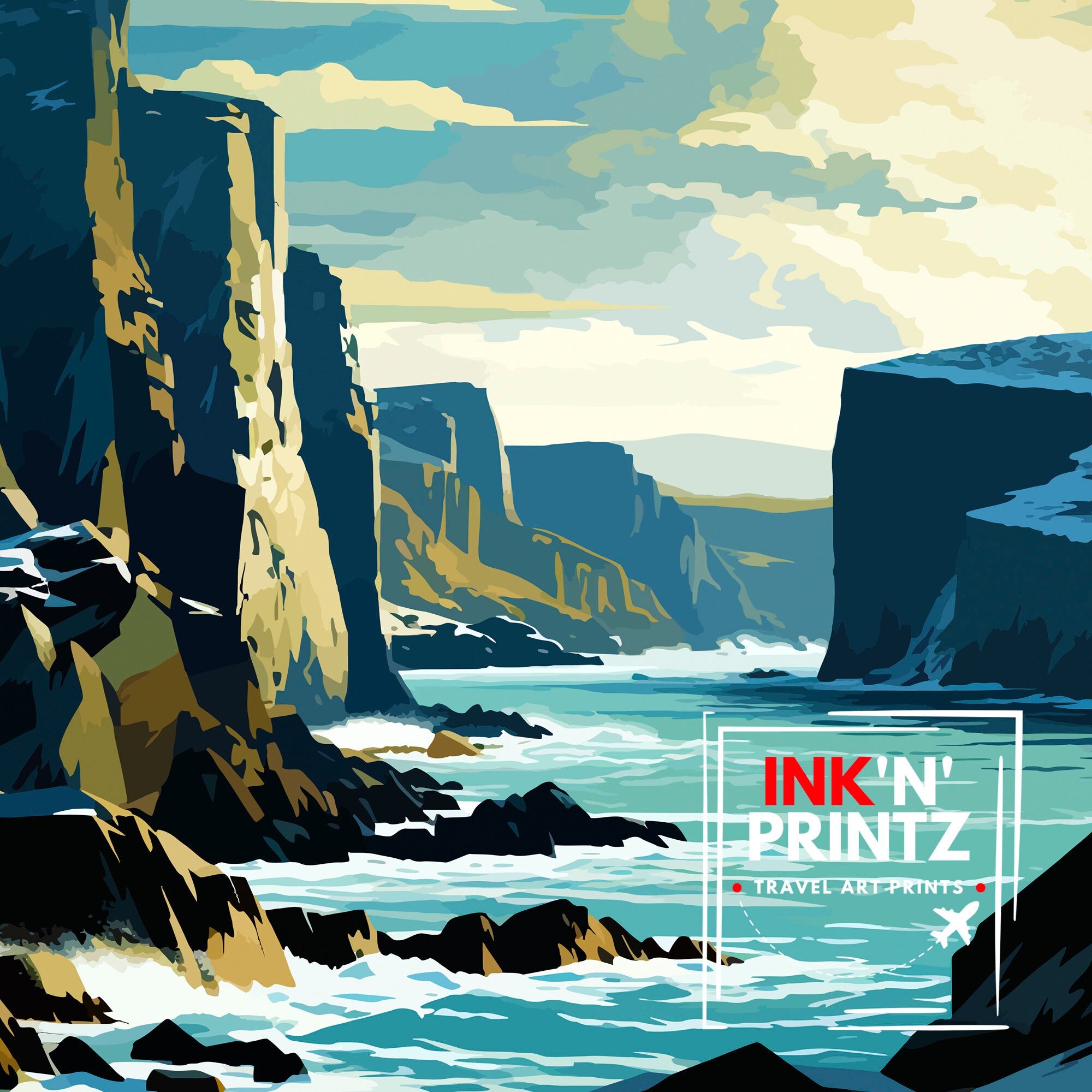 Gogarth North Wales Print Coastal Cliffs Wall Art Holyhead Sea View Decor Welsh Landscape Poster Climbing Enthusiast Gift