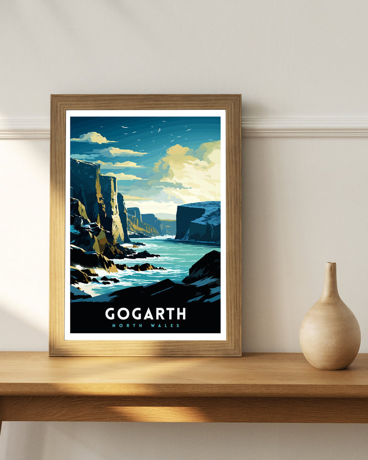 Gogarth North Wales Poster Coastal Cliffs Wall Art Holyhead Sea View Decor Welsh Landscape Poster Climbing Enthusiast Gift