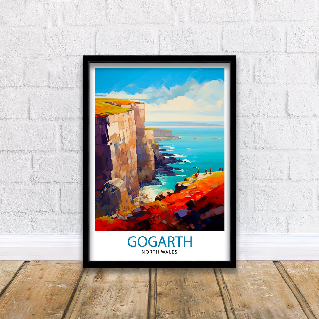 Gogarth North Wales Poster Coastal Cliffs Wall Art Holyhead Sea View Decor Welsh Landscape Poster Climbing Enthusiast Gift