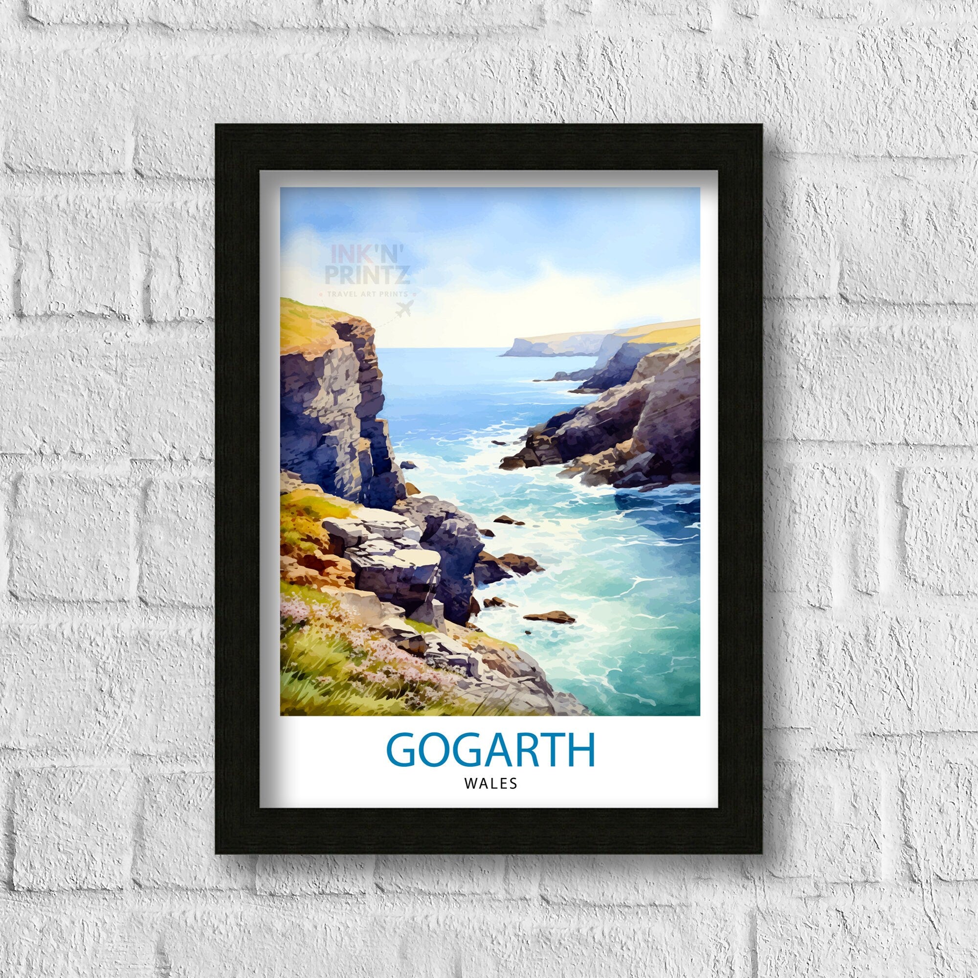 Gogarth North Wales Print Coastal Cliffs Wall Art Holyhead Sea View Decor Welsh Landscape Poster Climbing Enthusiast Gift
