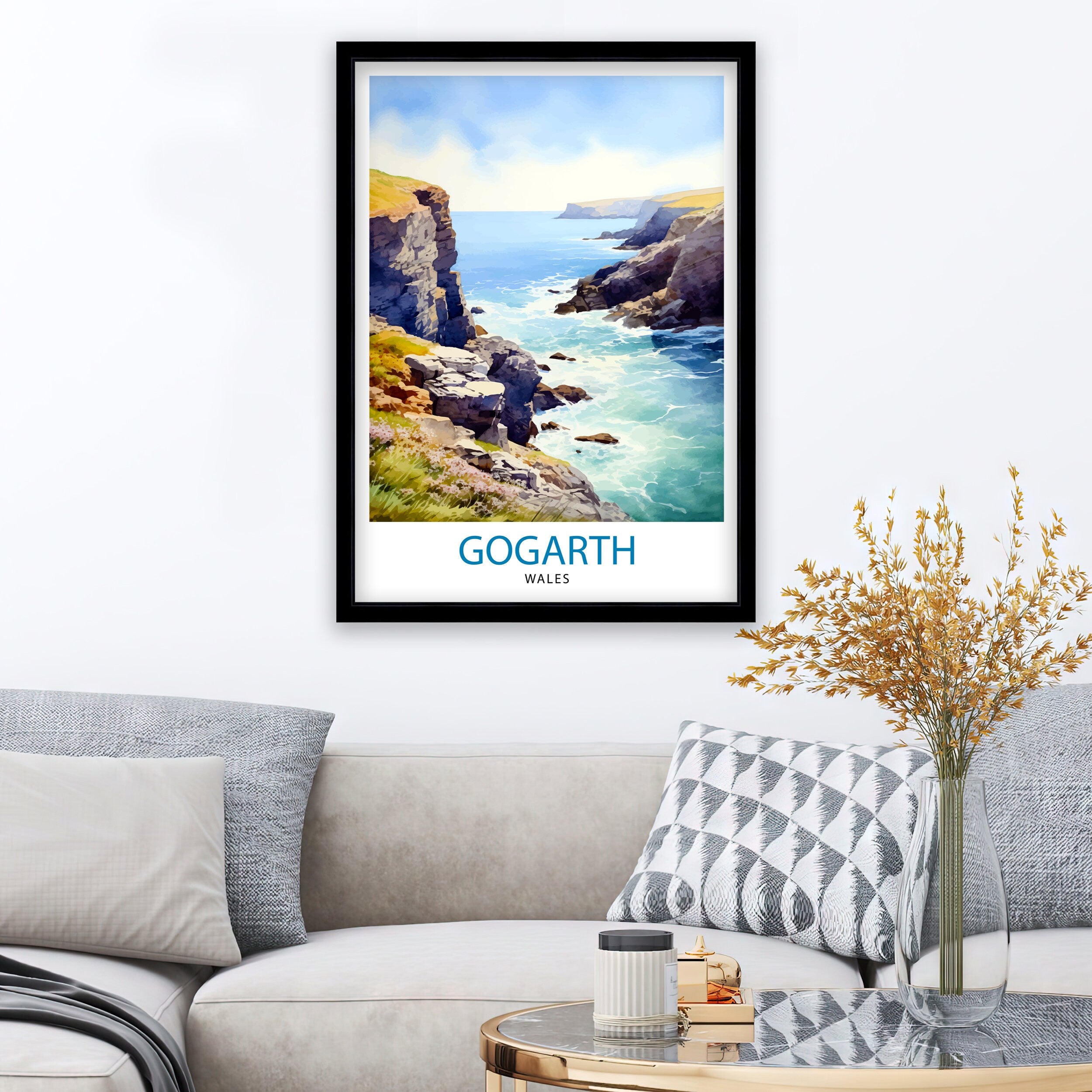 Gogarth North Wales Print Coastal Cliffs Wall Art Holyhead Sea View Decor Welsh Landscape Poster Climbing Enthusiast Gift