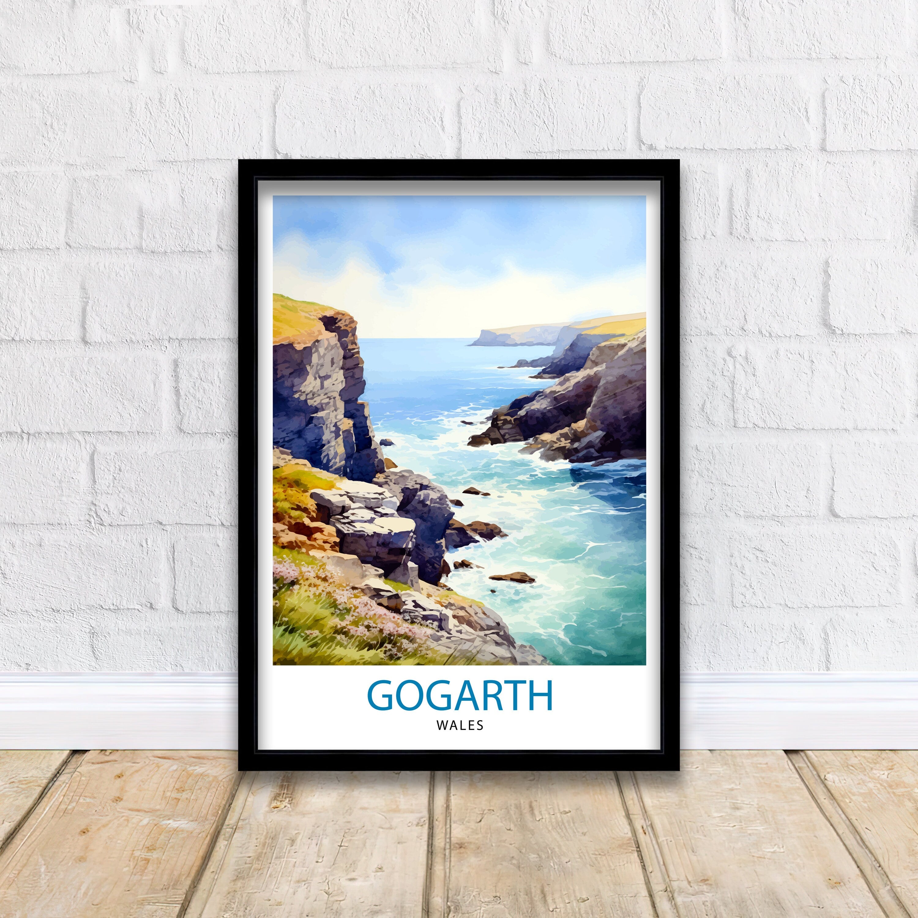 Gogarth North Wales Print Coastal Cliffs Wall Art Holyhead Sea View Decor Welsh Landscape Poster Climbing Enthusiast Gift