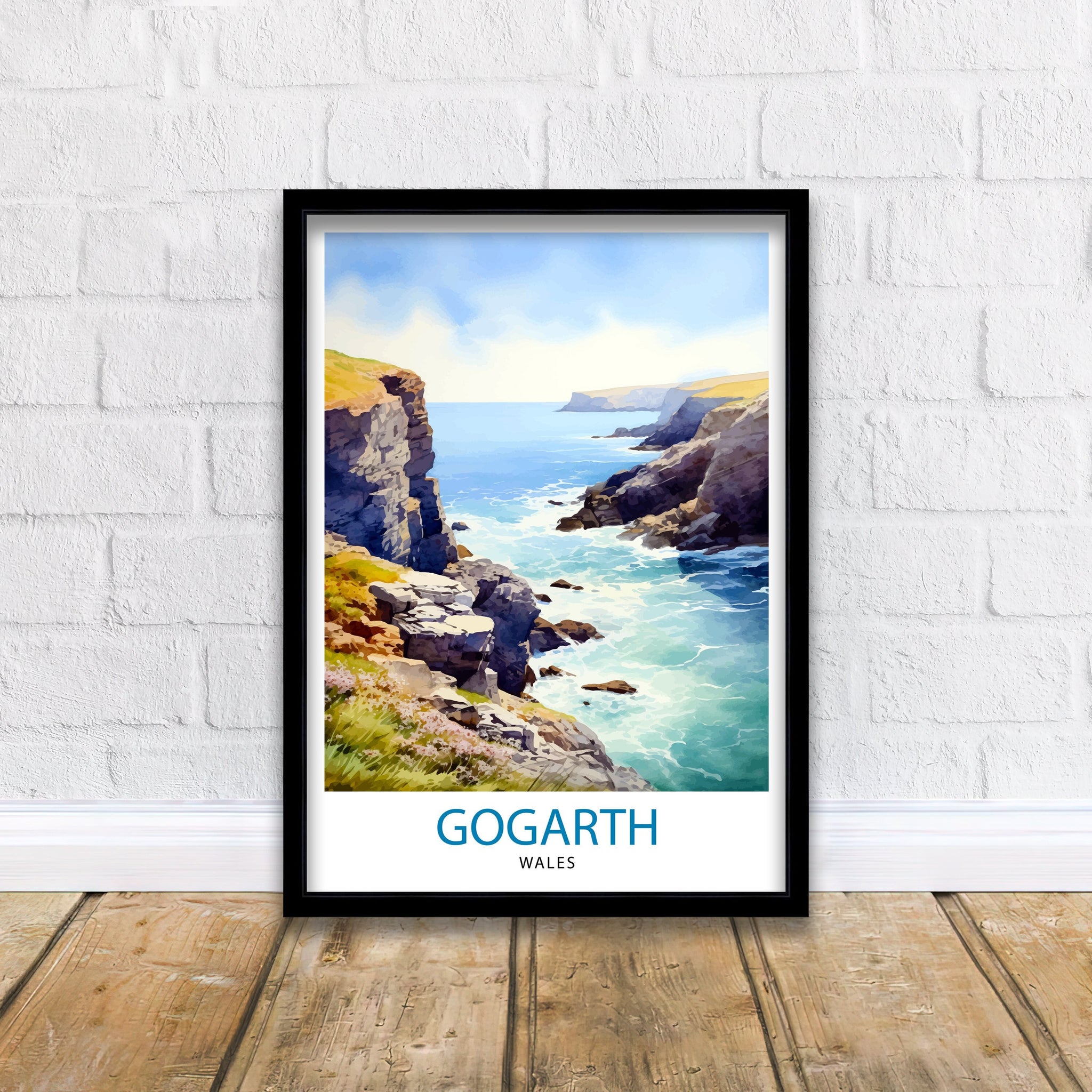 Gogarth North Wales Print Coastal Cliffs Wall Art Holyhead Sea View Decor Welsh Landscape Poster Climbing Enthusiast Gift