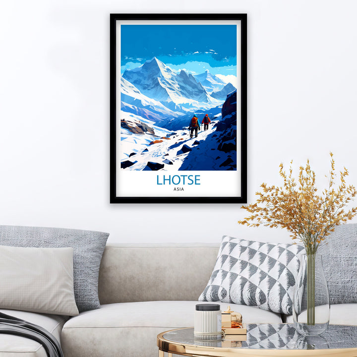 K2 Mountain Poster Karakoram Range Artwork Climbers K2 Poster Pakistan Landscape Decor K2 Summit Wall Art Mountaineering Gift