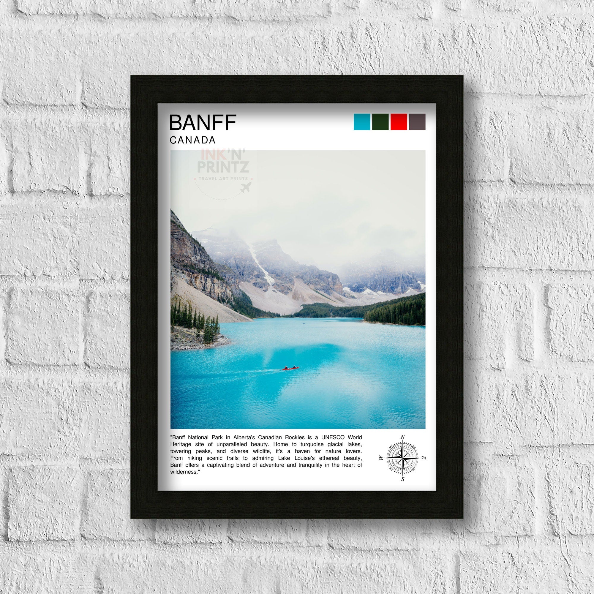 Banff National Park Travel Print Banff Wall Decor Banff Poster Canada Travel Prints Banff Art Print Banff Illustration Banff Wall Art